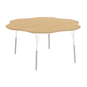 60" Flower Thermofused Woodgrain Activity Table with Standard Legs - Maple Grain/White