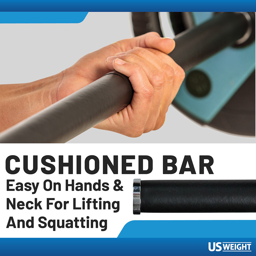 Usw 54Lb Weight Set With 55" Padded Bar - Teal