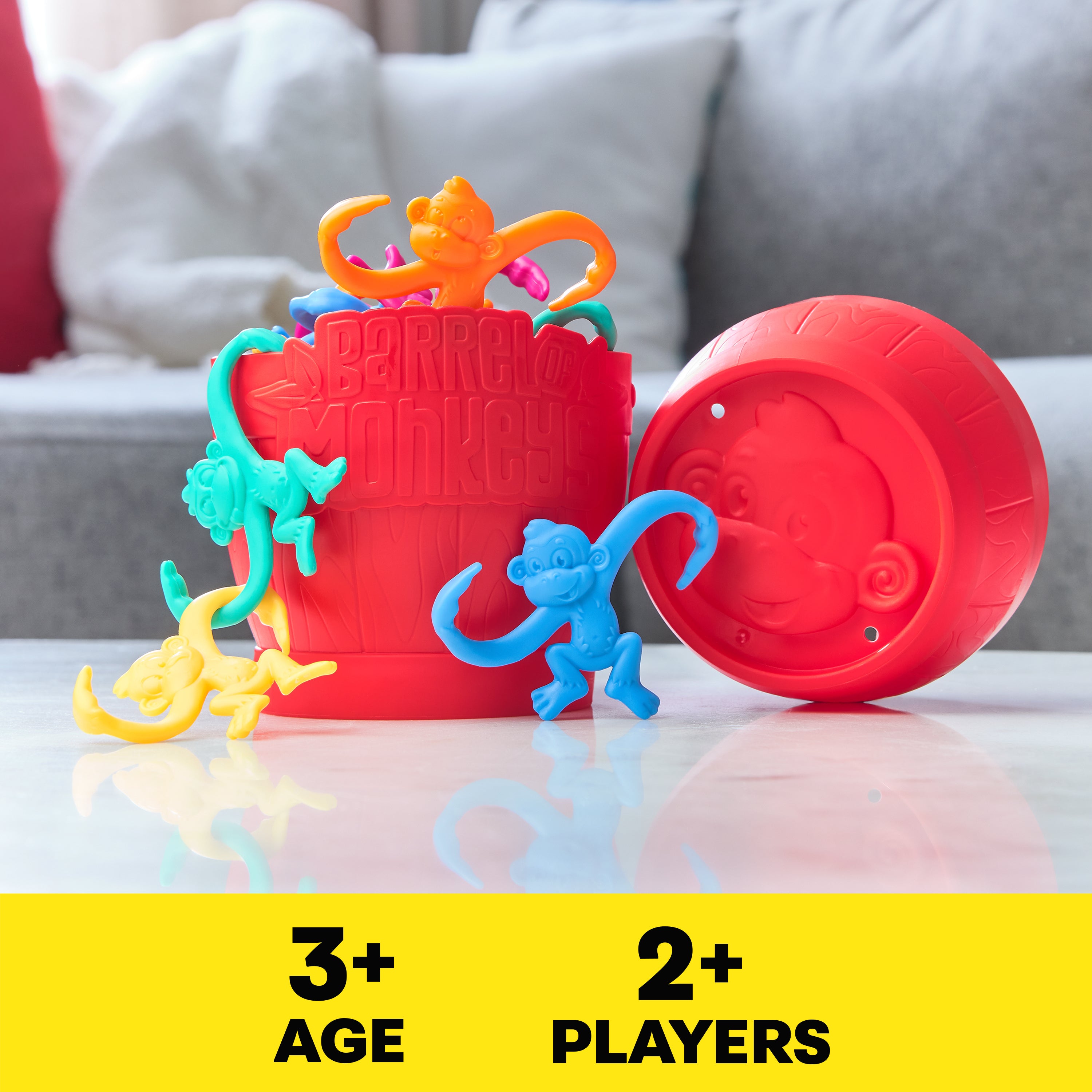 Barrel of Monkeys New Look for the Retro Linking Family Game | Preschool Games | Classic Games | Games for Family Game Night, For Ages 3+