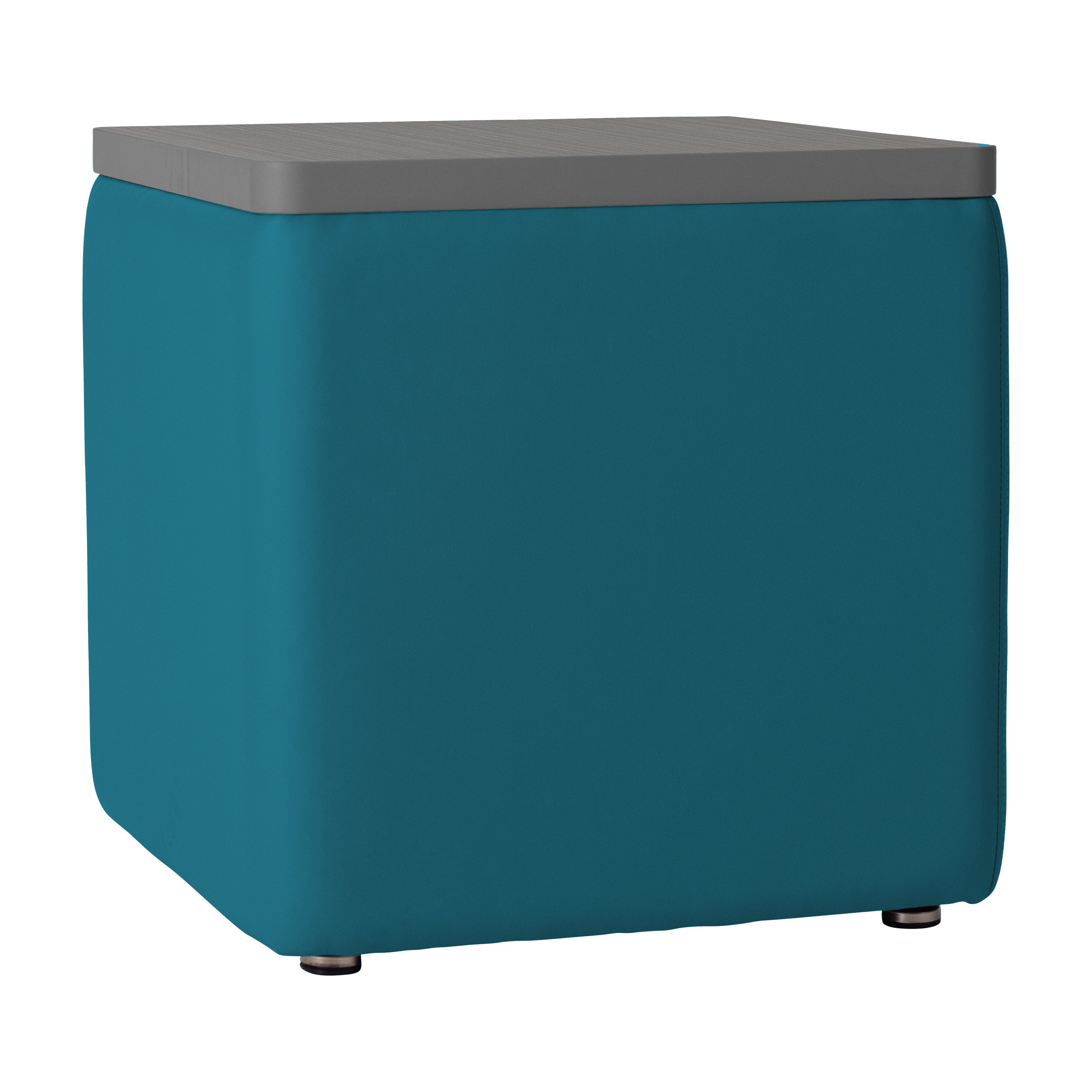 Pro Series Upholstered 18" x 18" Square Ottoman Table 18" Height - Teal/Cosmic Strandz