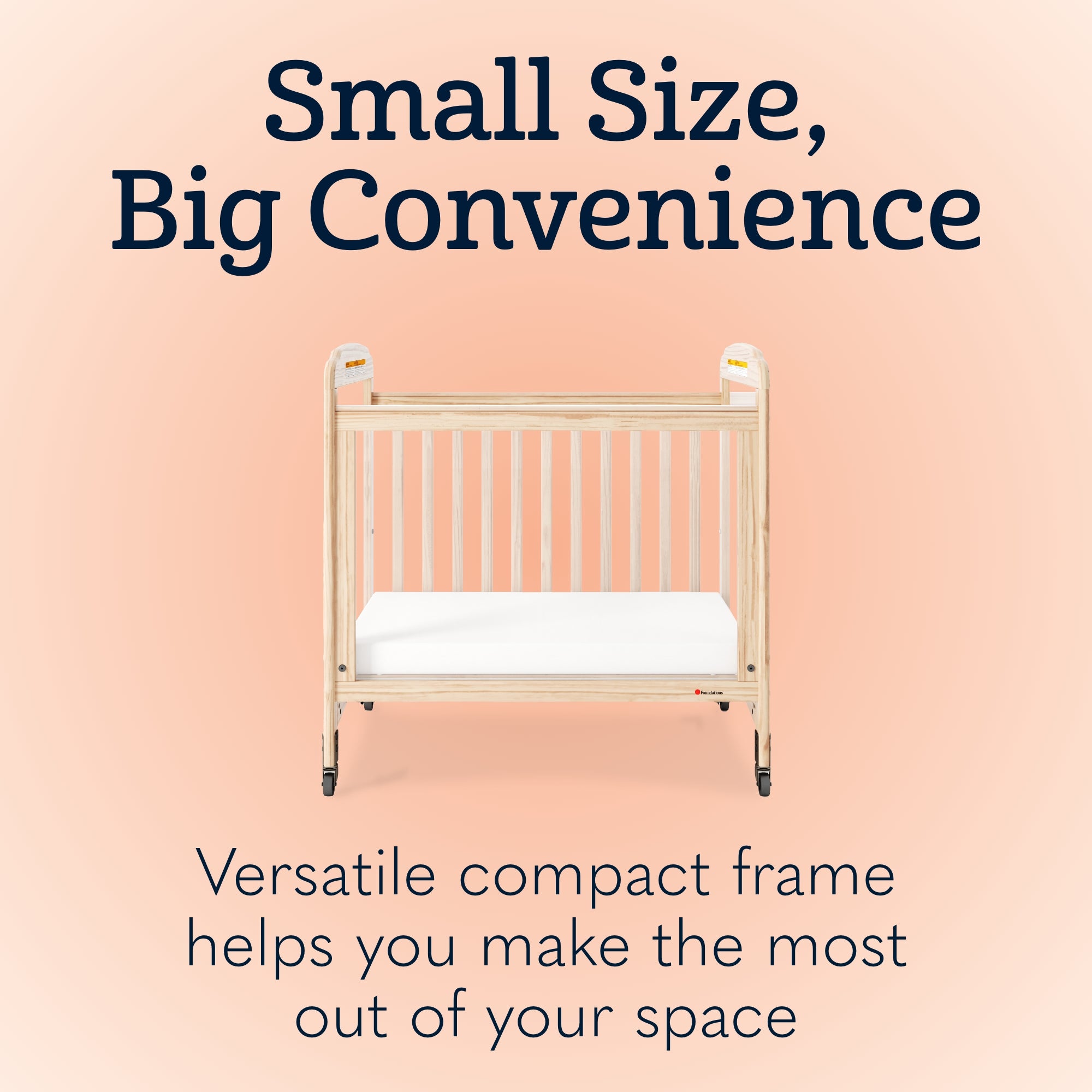 Next Gen Serenity® 3 Panel Clearview Fixed-Side Compact Crib, Natural