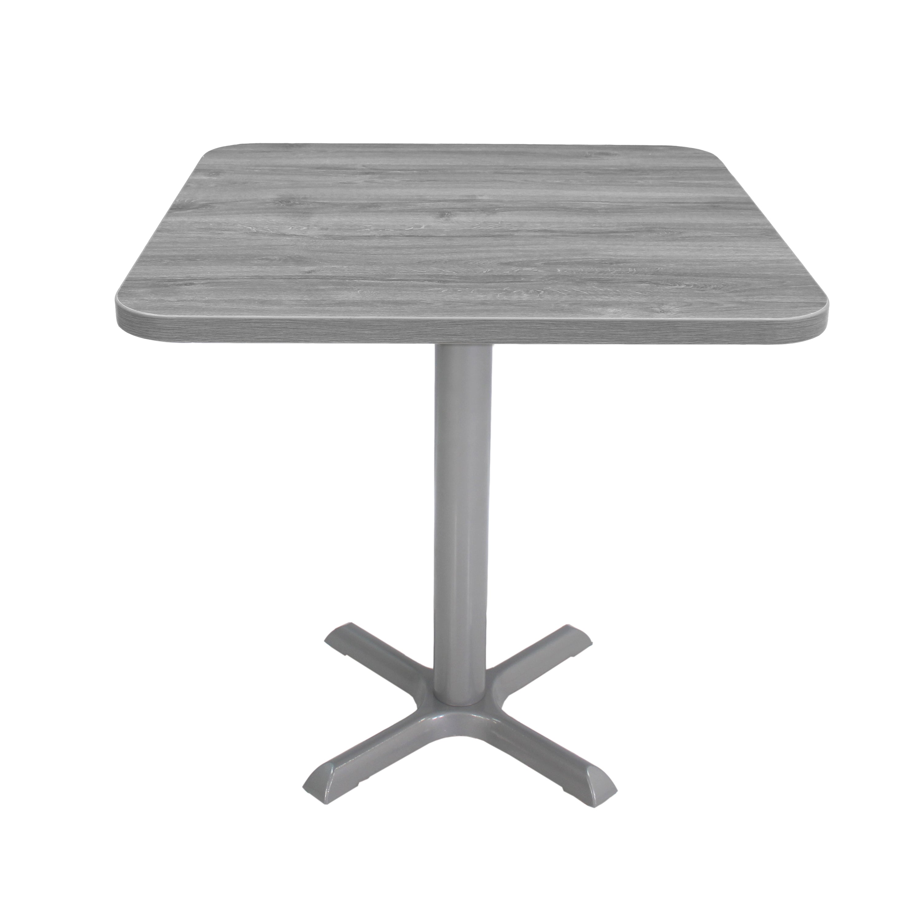 30" x 30" Square Cafe Bistro Table - Light Gray Wood/Silver