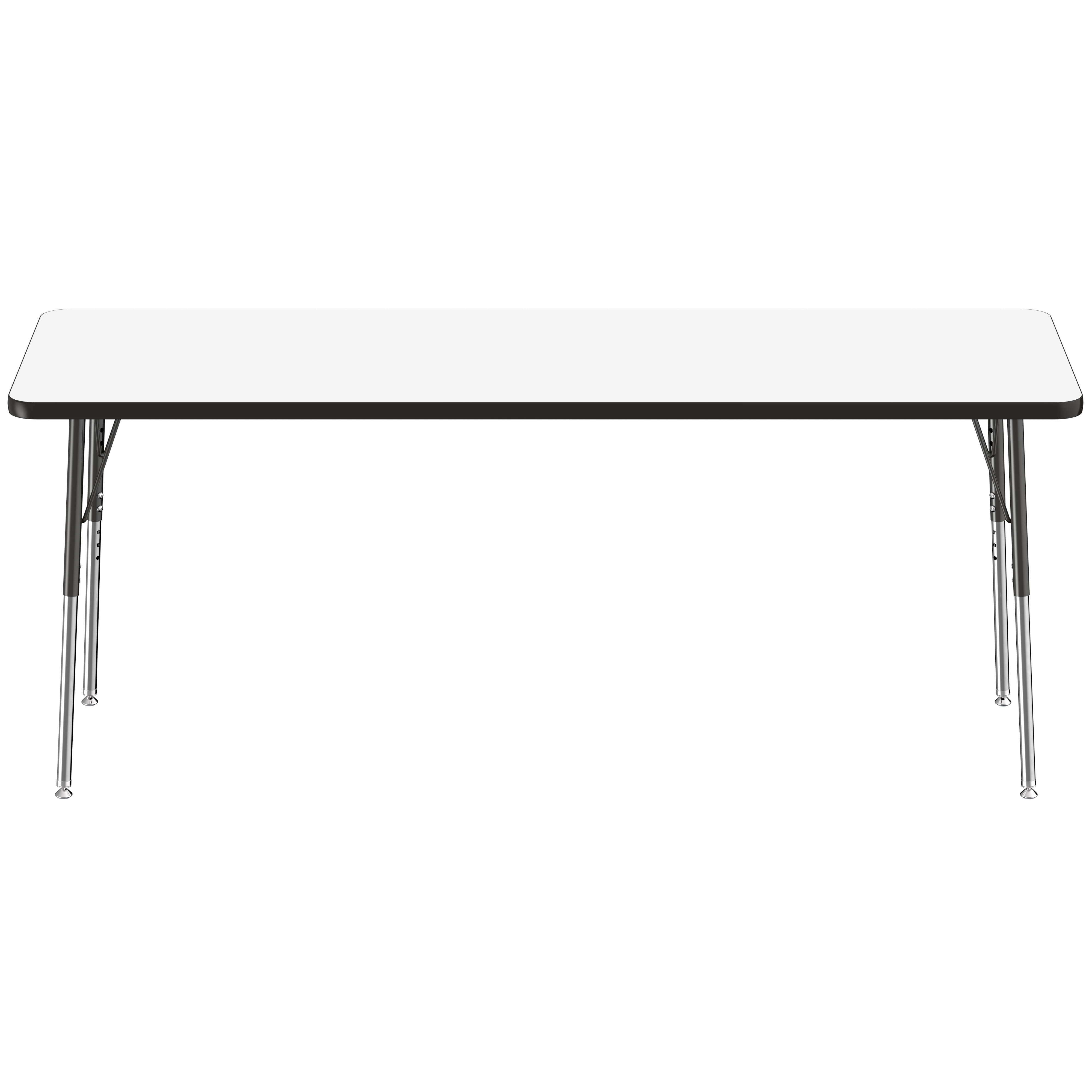 24" x 72" Rectangle Dry-Erase Activity Table with Adjustable Standard Swivel Glide Legs - Whiteboard/Black