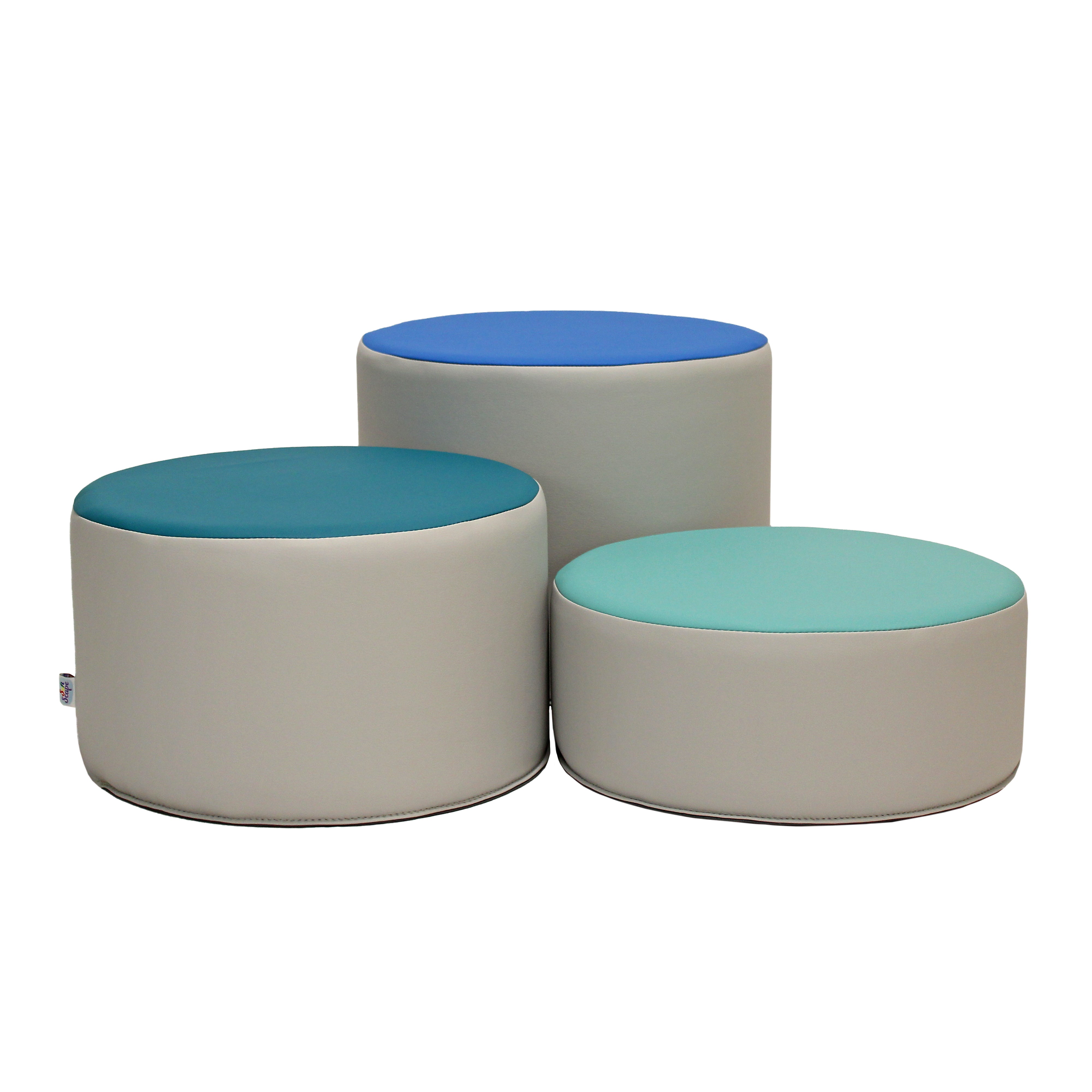 SoftScape 15" Round Ottomans, 3-Piece - Contemporary