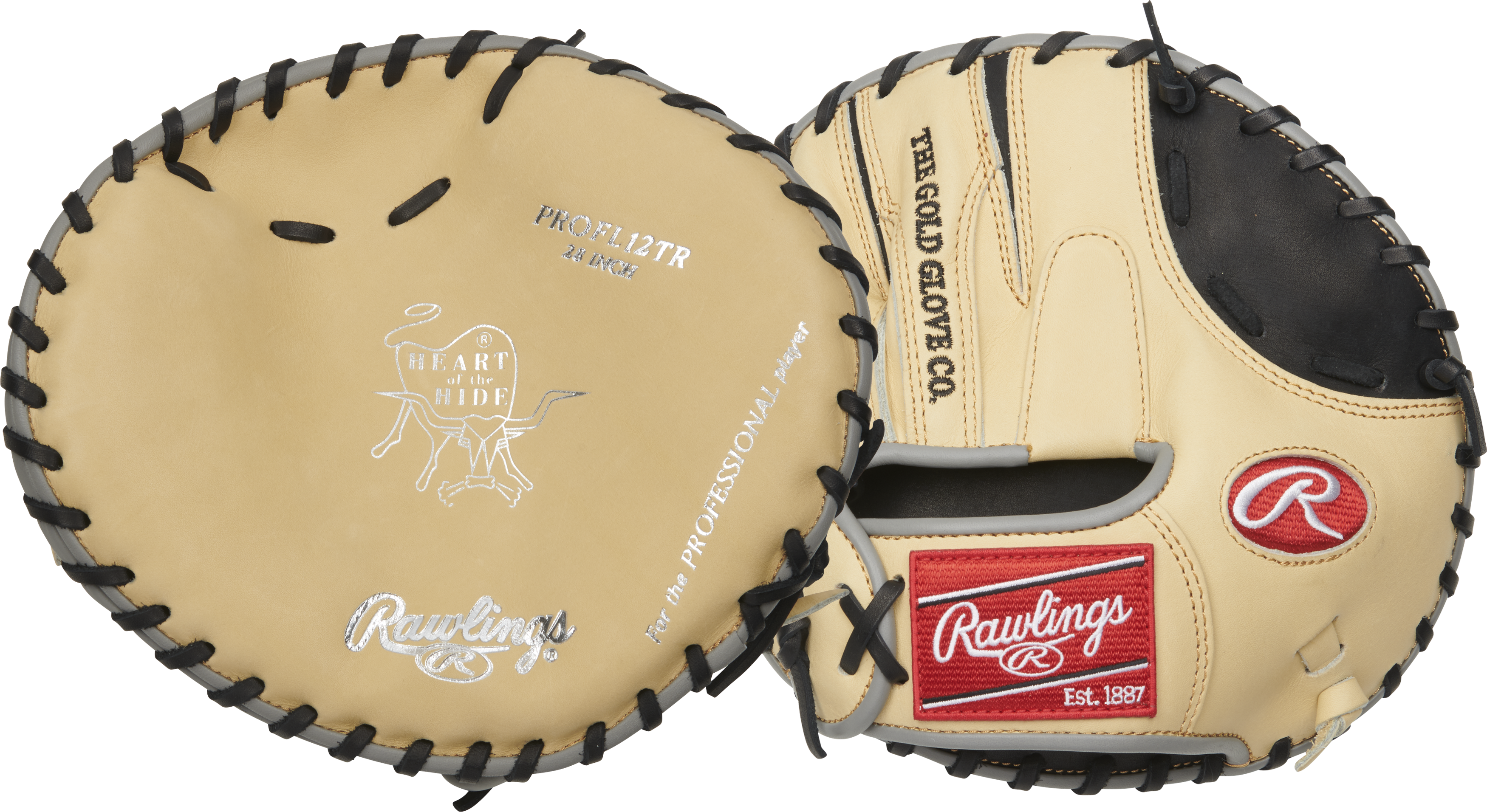 Rawlings Heart Of The Hide Series Training 28-Inch Baseball Glove - Right Hand Thrower - Camel/Black