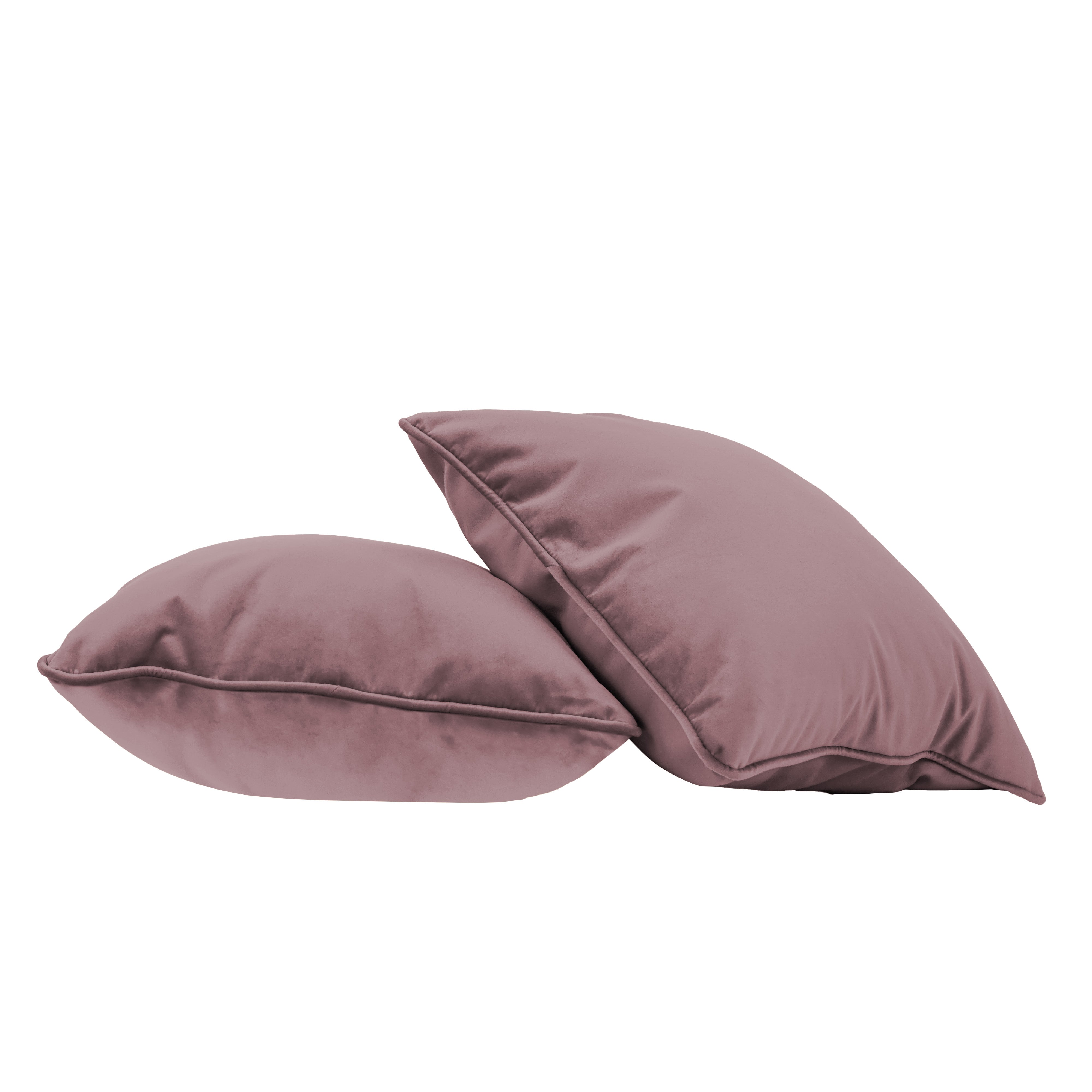 18" x 18" Square Microfiber Pillow with Piping, 2-Piece - Mauve
