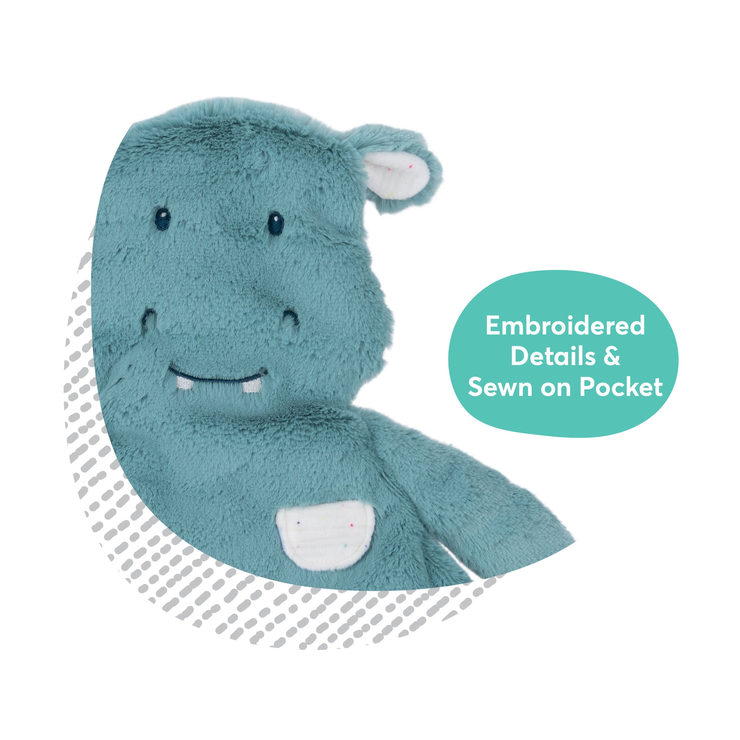 Baby GUND Oh So Snuggly Hippo Lovey, Premium Soft Plush Blanket for Babies and Newborns, Teal