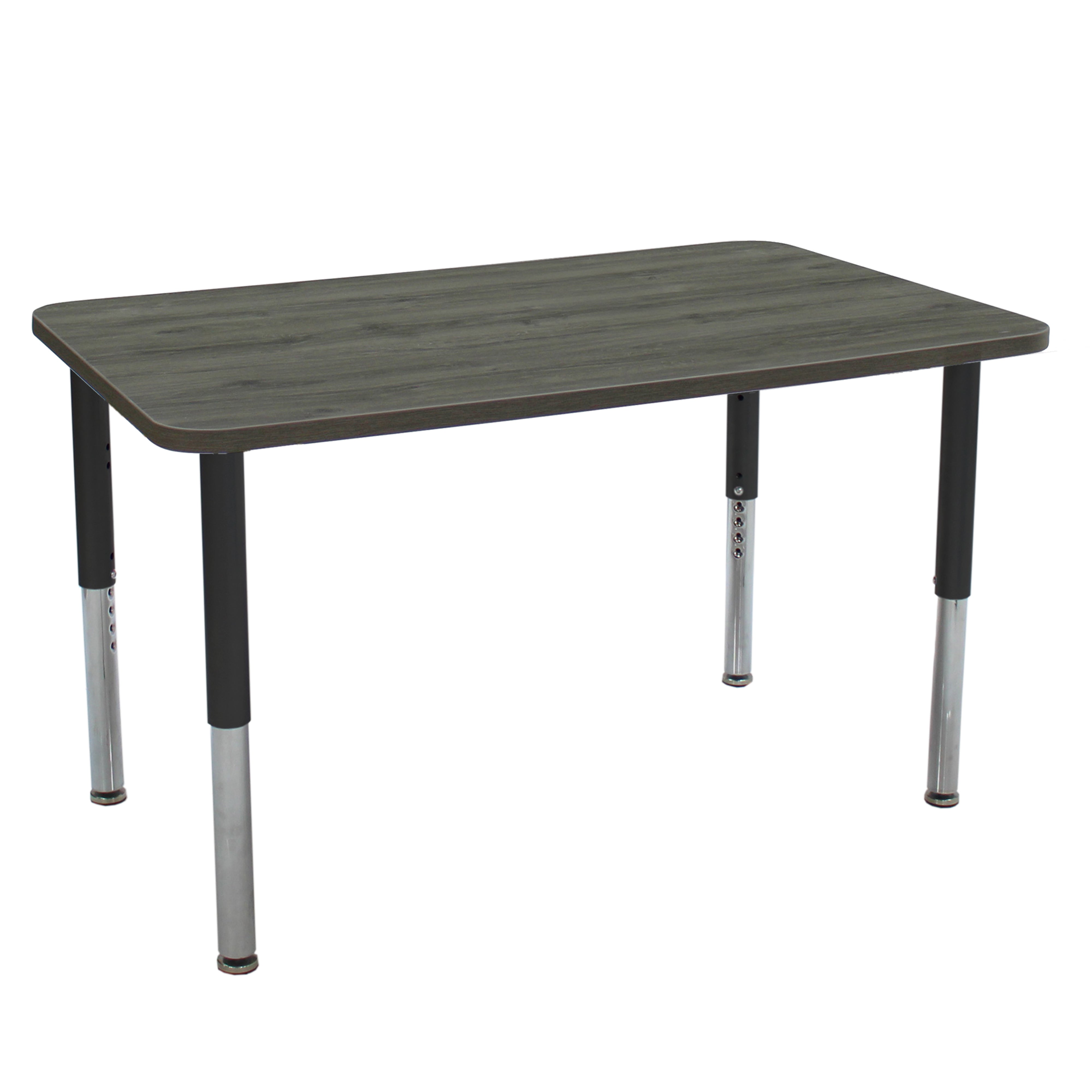 30" x 48" Rectangle La Madera Activity Table with Adjustable Super Legs - Gray Wood/Black