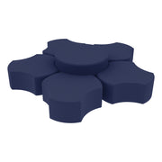 Pro Series Upholstered Spoke Ottoman, 6-Piece Set - Navy