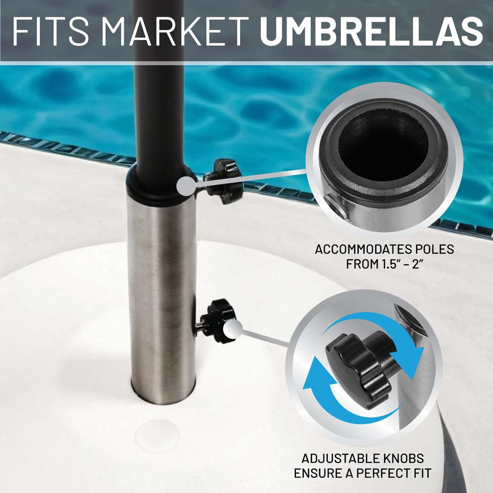 Fillable Free Standing Umbrella Base (White)