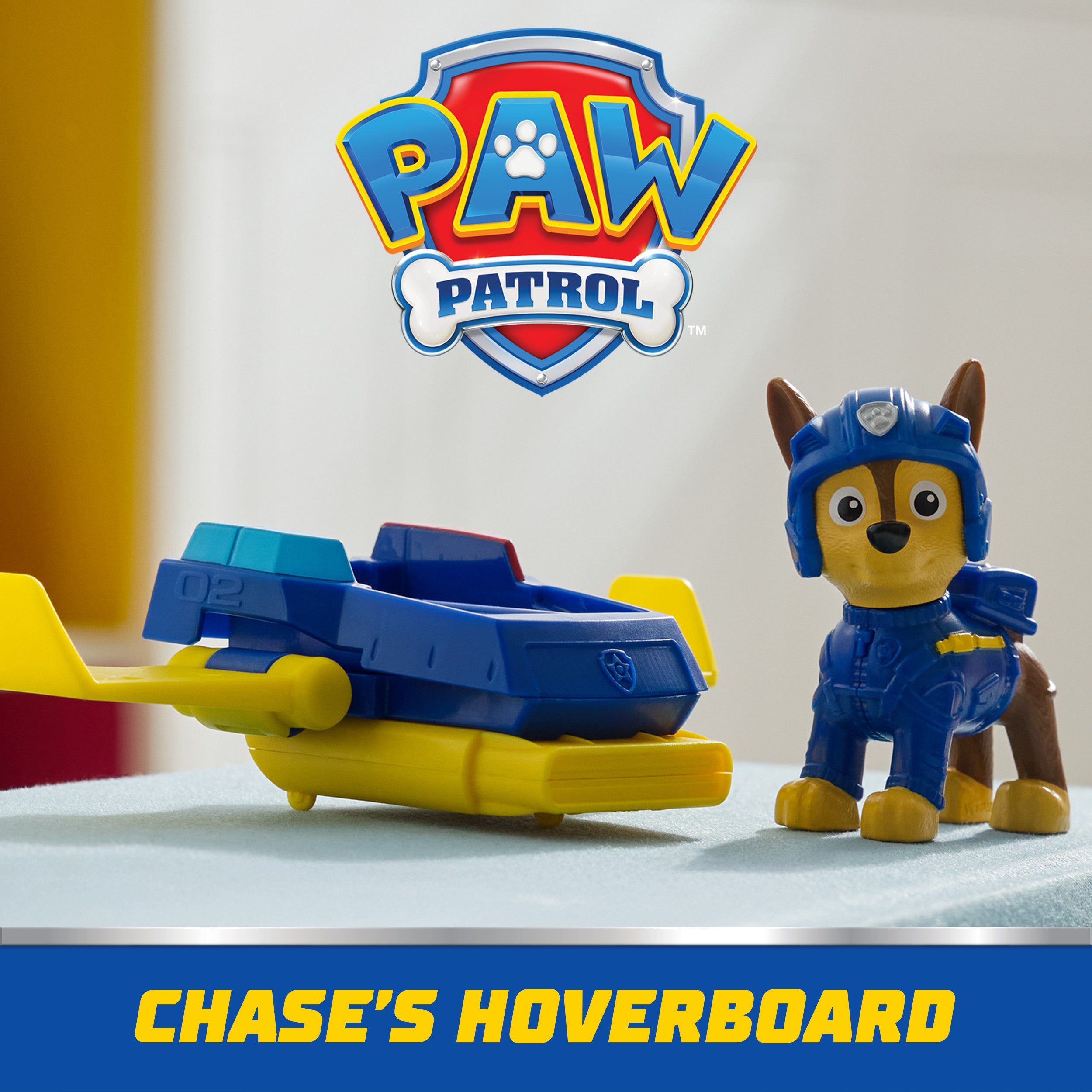 PAW Patrol: Action Pups Chase Action Figure & Hoverboard Airplane Toy with Foldable Wings, Kids Toys for Boys & Girls Ages 3 and up
