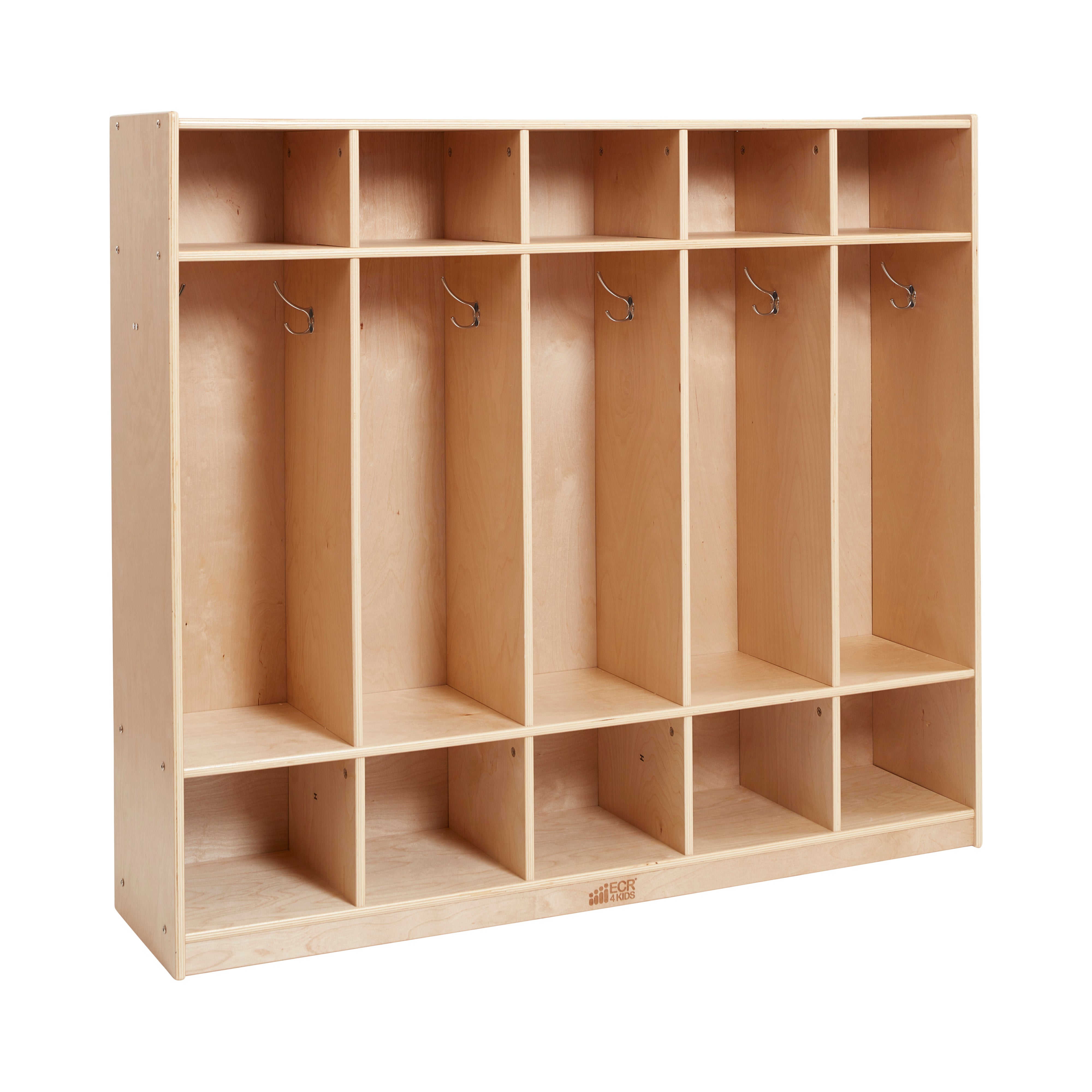 5-Section Straight Coat Locker - Natural