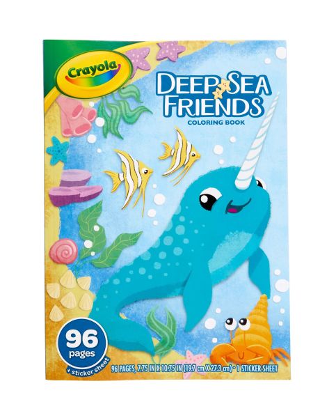 Crayola Under the Sea Coloring Pages and Stickers, Coloring Book, Gift for Kids, 96 Pages