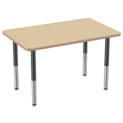 30" x 48" Rectangle Thermofused Activity Table with Adjustable Super Legs - Maple/Maple/Black