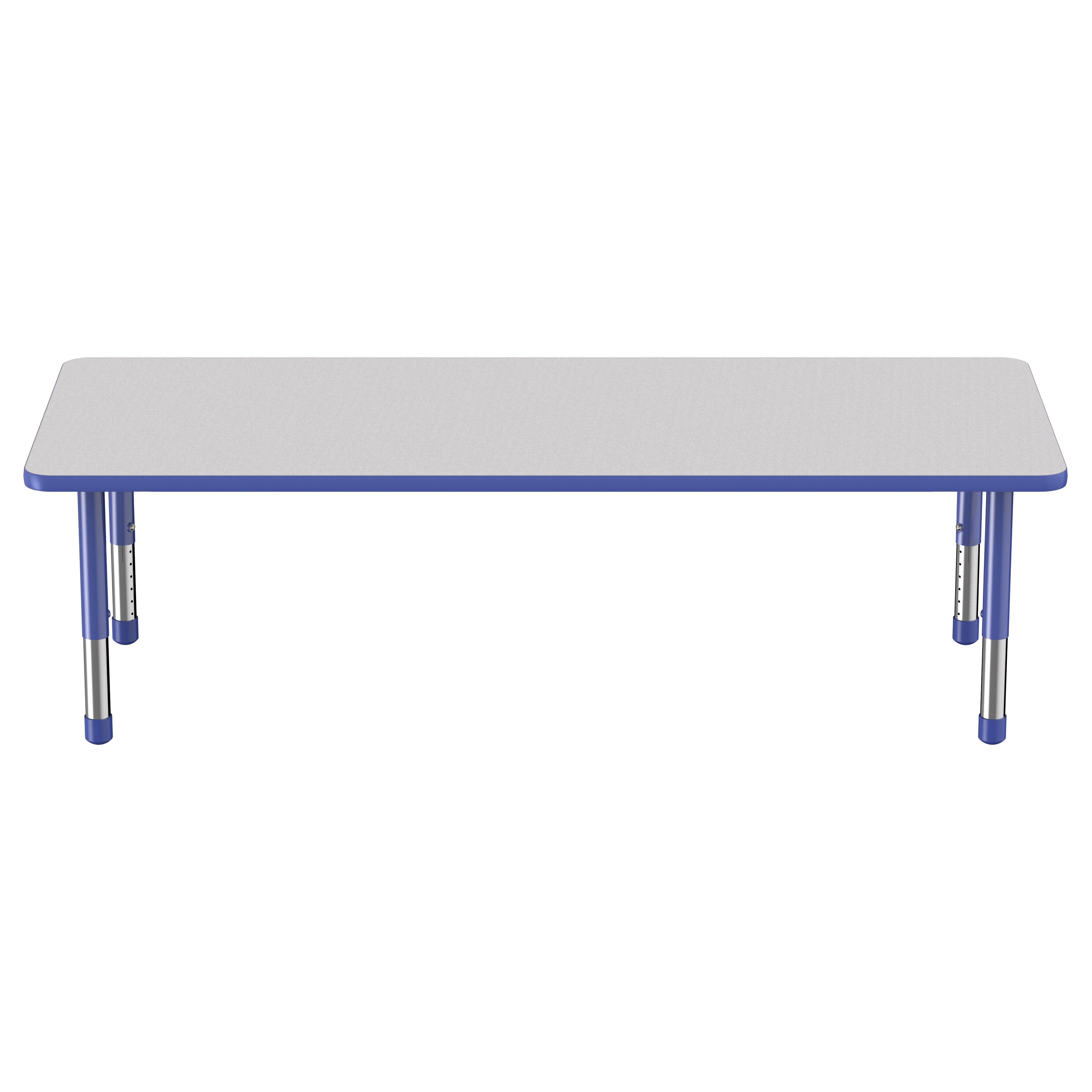 30" x 72" Rectangle Thermofused Activity Table with Adjustable Chunky Legs - Gray/Blue