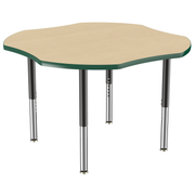 48" x 48" Clover T-Molding Activity Table with Adjustable Super Legs - Maple/Green/Black