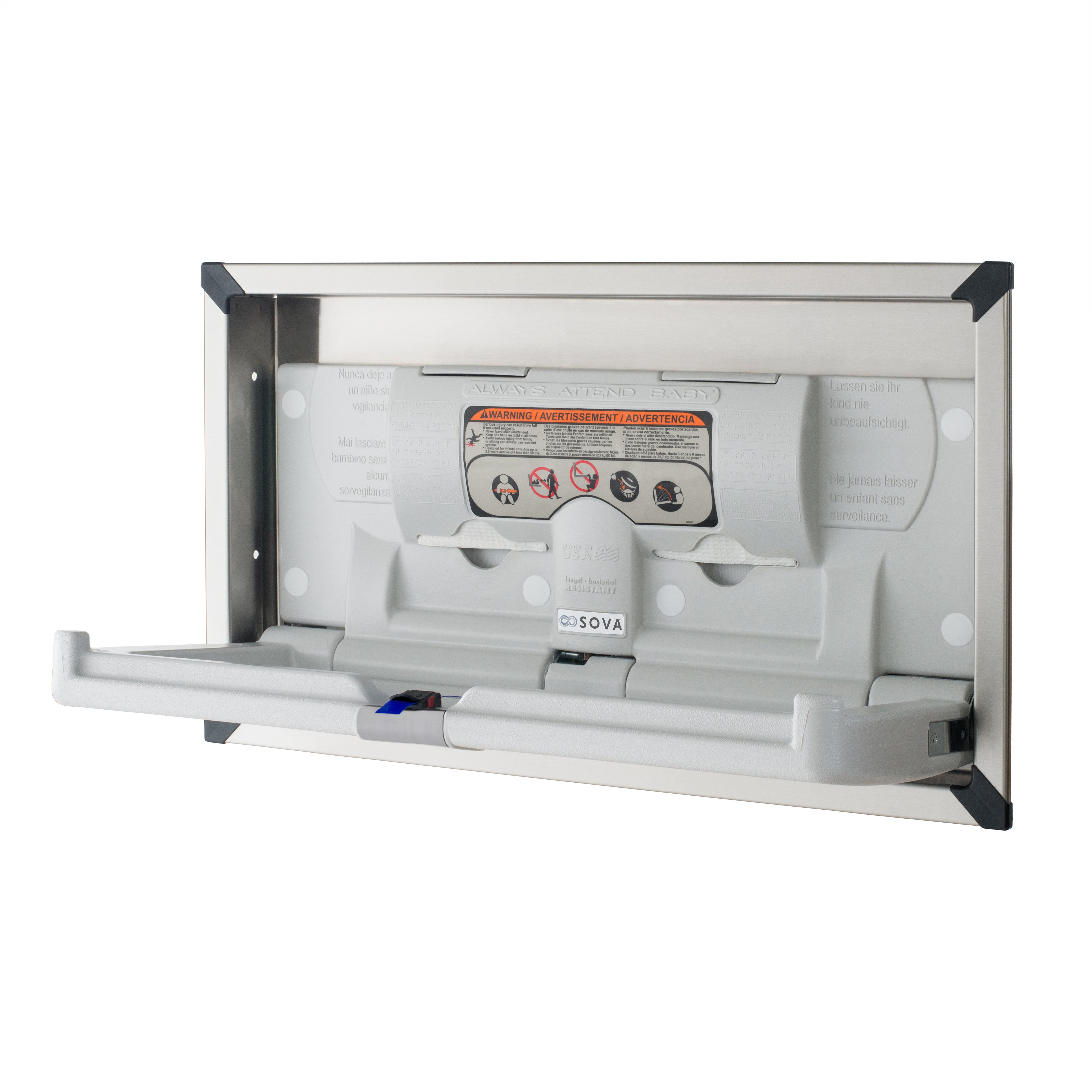 Origin Horizontal Recessed with Stainless Frame - Light Gray/Stainless Steel