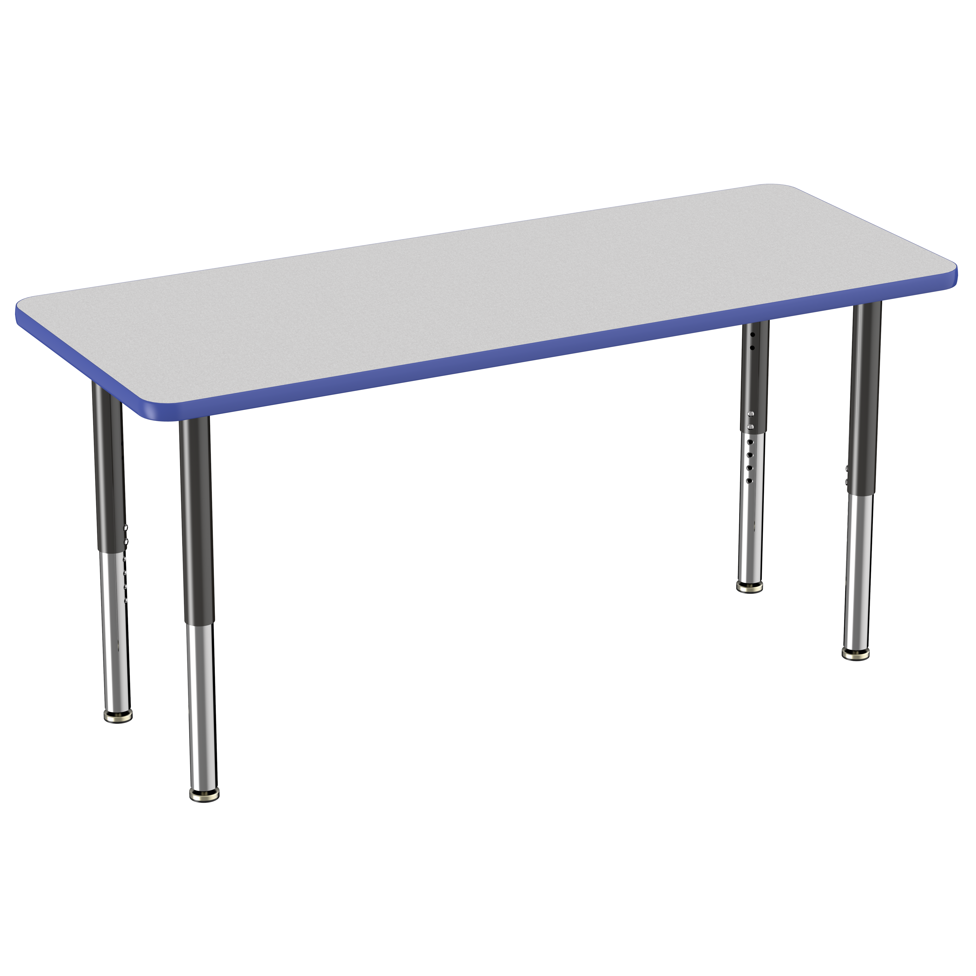 24" x 60" Rectangle T-Molding Activity Table with Adjustable Super Legs - Gray/Blue/Black