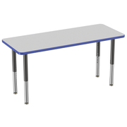 24" x 60" Rectangle T-Molding Activity Table with Adjustable Super Legs - Gray/Blue/Black