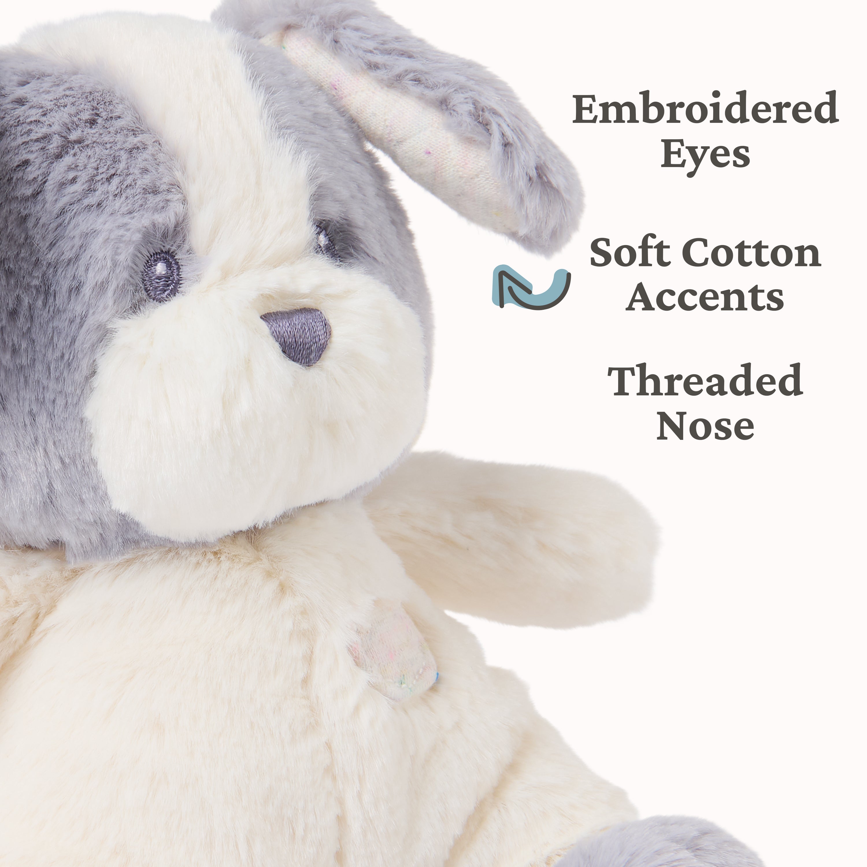Baby GUND Oh So Snuggly Littles Puppy Dog, Small Stuffed Animals, Dog Stuffed Animal, Plush Toys for Infants and Toddlers, White/Gray, 7”