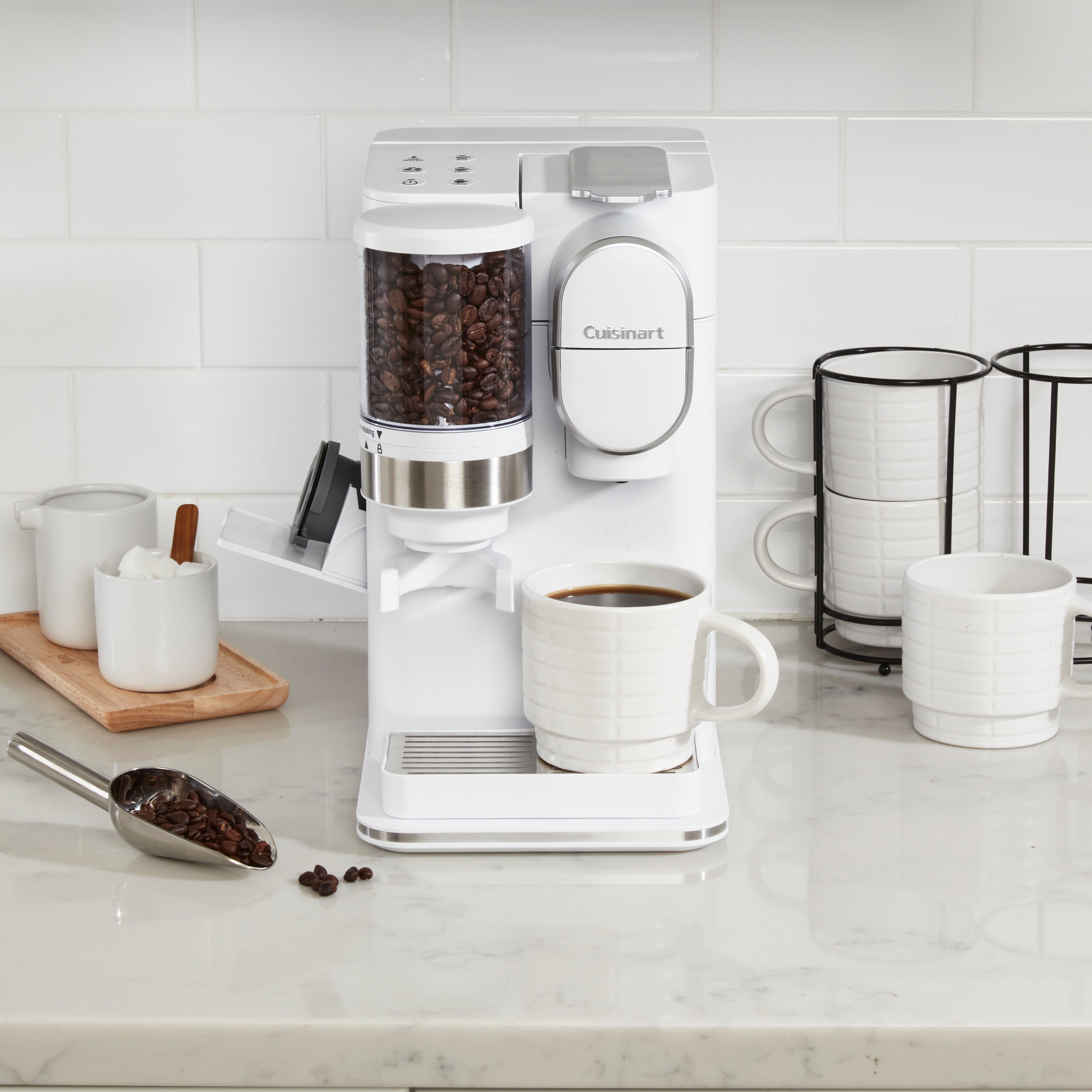 Grind & Brew Single-Serve Coffee Maker - White
