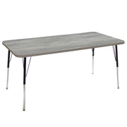 36" x 72" Rectangle La Madera Activity Table with Standard Legs - Light Gray Wood/Black