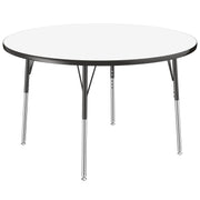 48" Round Collaborative Dry-Erase Activity Table with Adjustable Standard Swivel Glide Legs - Whiteboard/Black