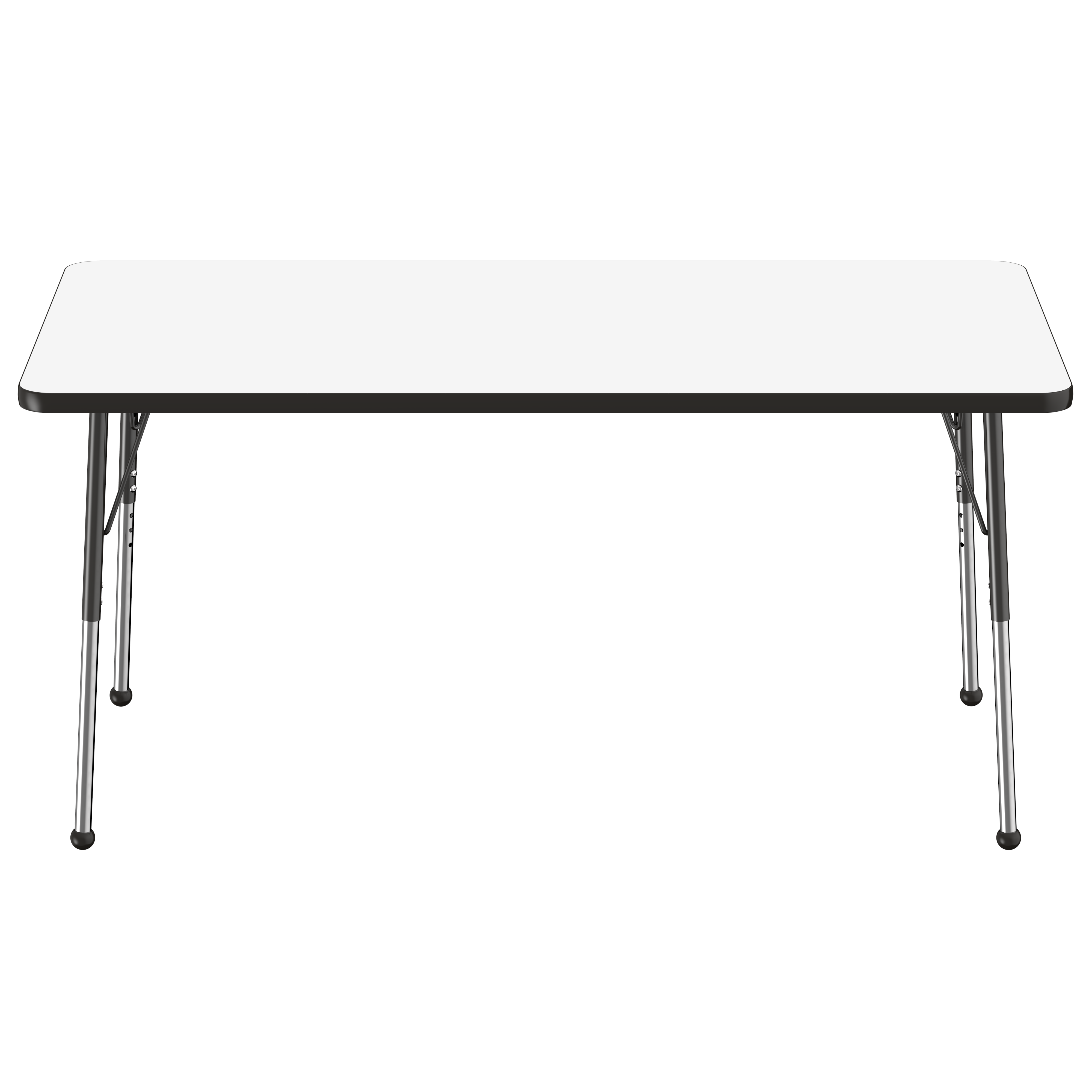 30" x 60" Rectangle Dry-Erase Activity Table with Adjustable Standard Ball Glide Legs - Whiteboard/Black