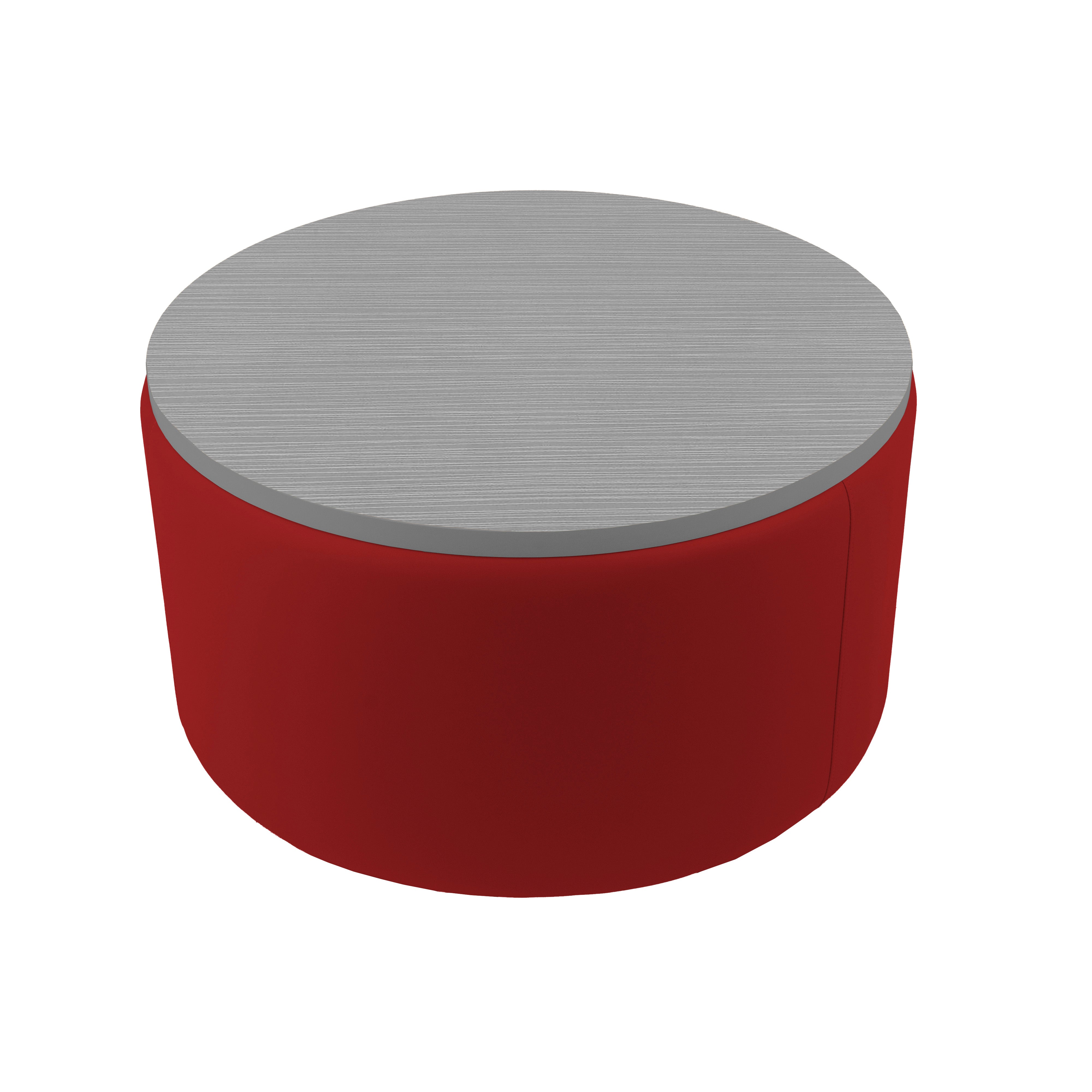 Pro Series Upholstered 30" Round Ottoman Table 18" Height - Crimson/Cosmic Strandz