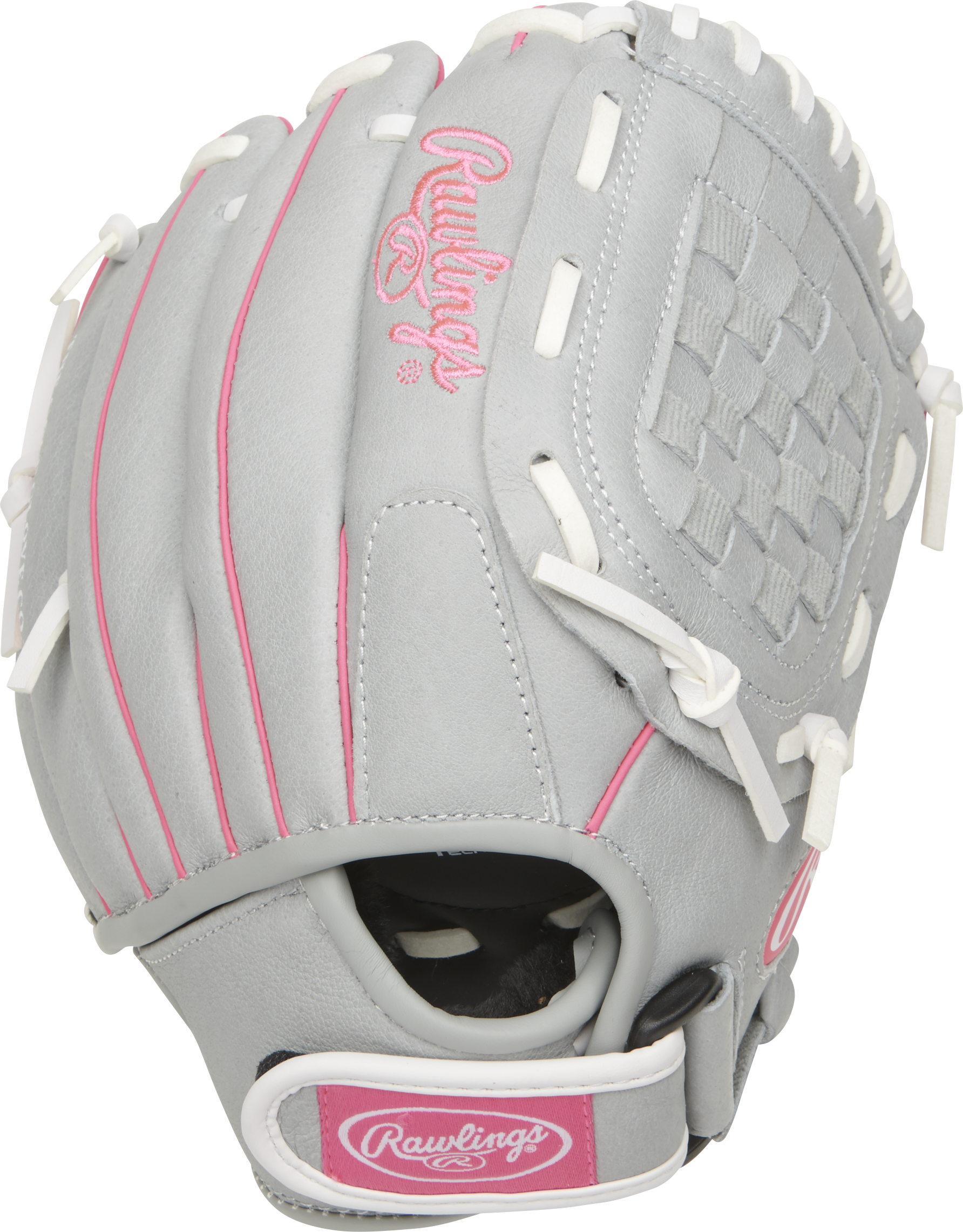Rawlings Sure Catch Youth Series 10.5-Inch Softball Glove - Right Hand Thrower - Gray/Pink