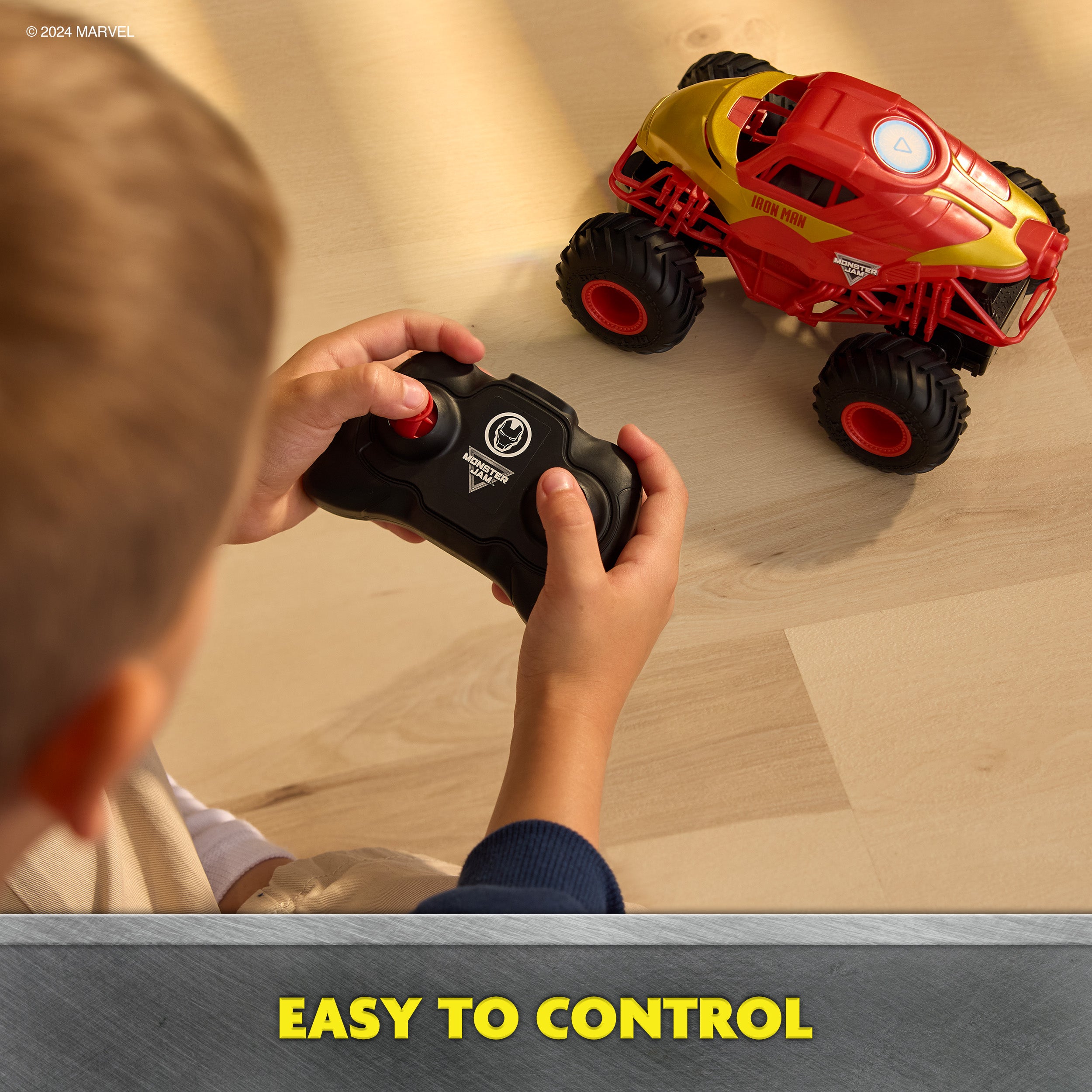 Monster Jam, Marvel Iron Man RC Monster Truck, 1:24 Scale, Kids Toys for Boys and Girls Ages 3 and up