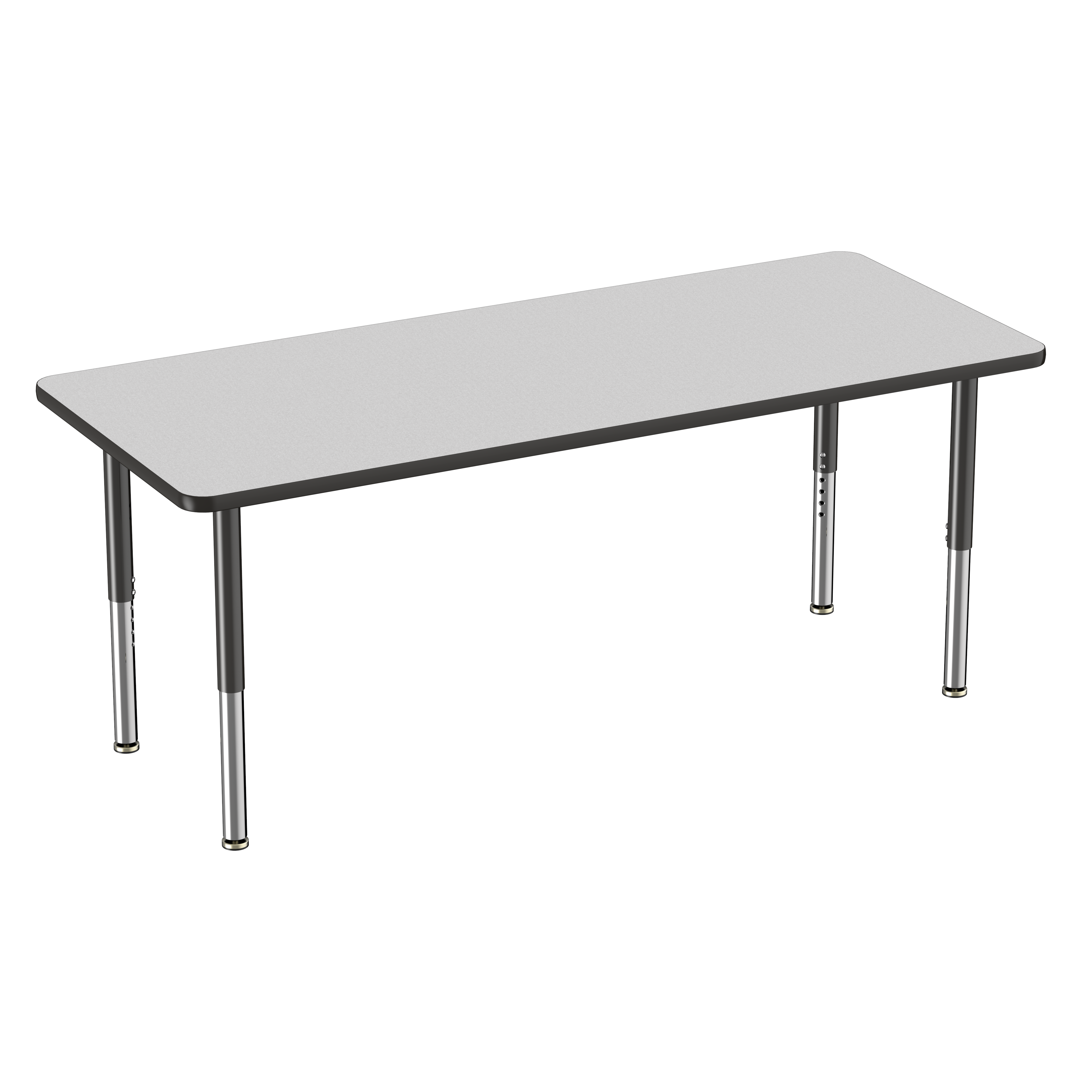 30" x 72" Rectangle T-Molding Activity Table with Adjustable Super Legs - Gray/Black