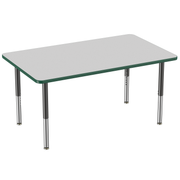 36" x 60" Rectangle T-Molding Activity Table with Adjustable Super Legs - Gray/Green/Black