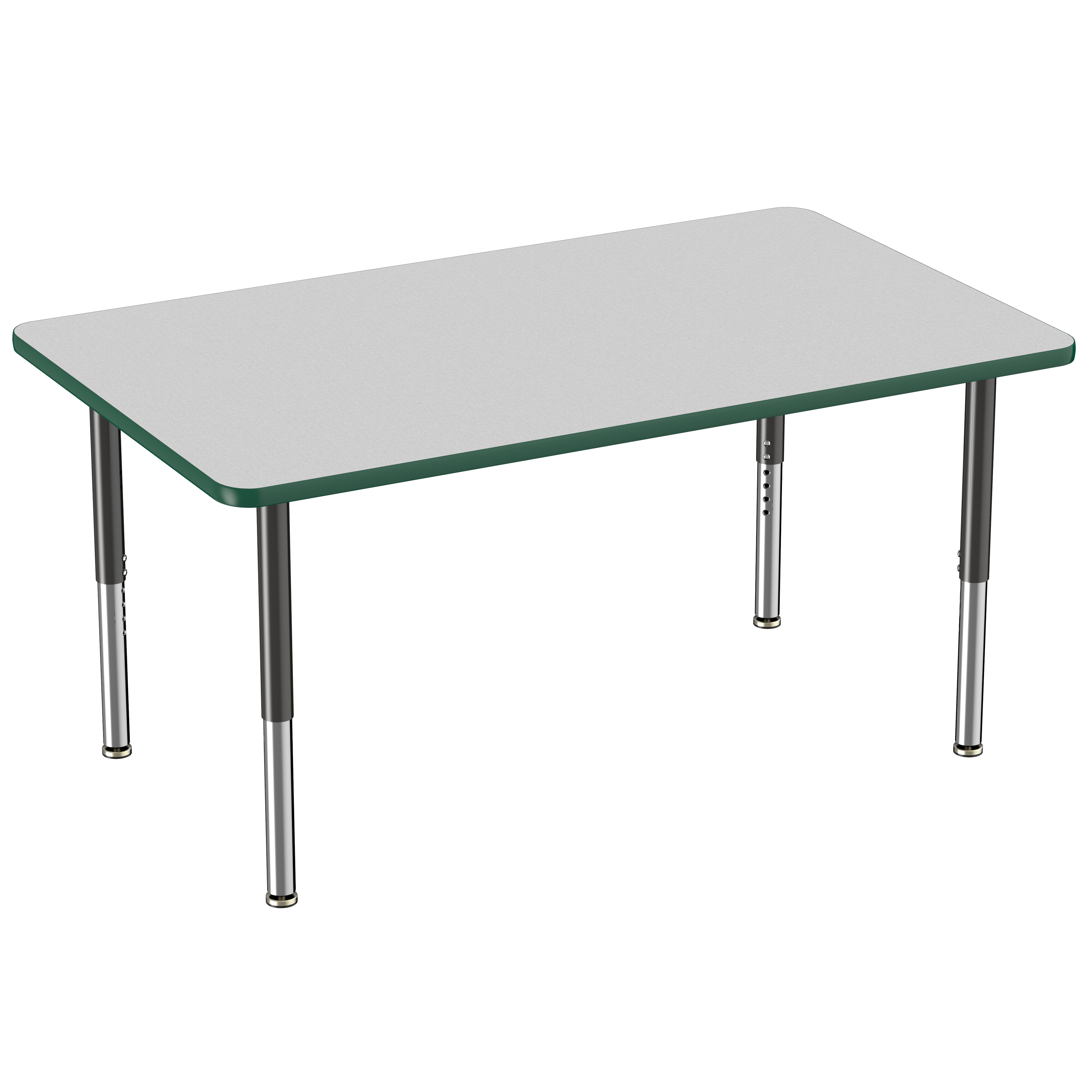 36" x 60" Rectangle T-Molding Activity Table with Adjustable Super Legs - Gray/Green/Black