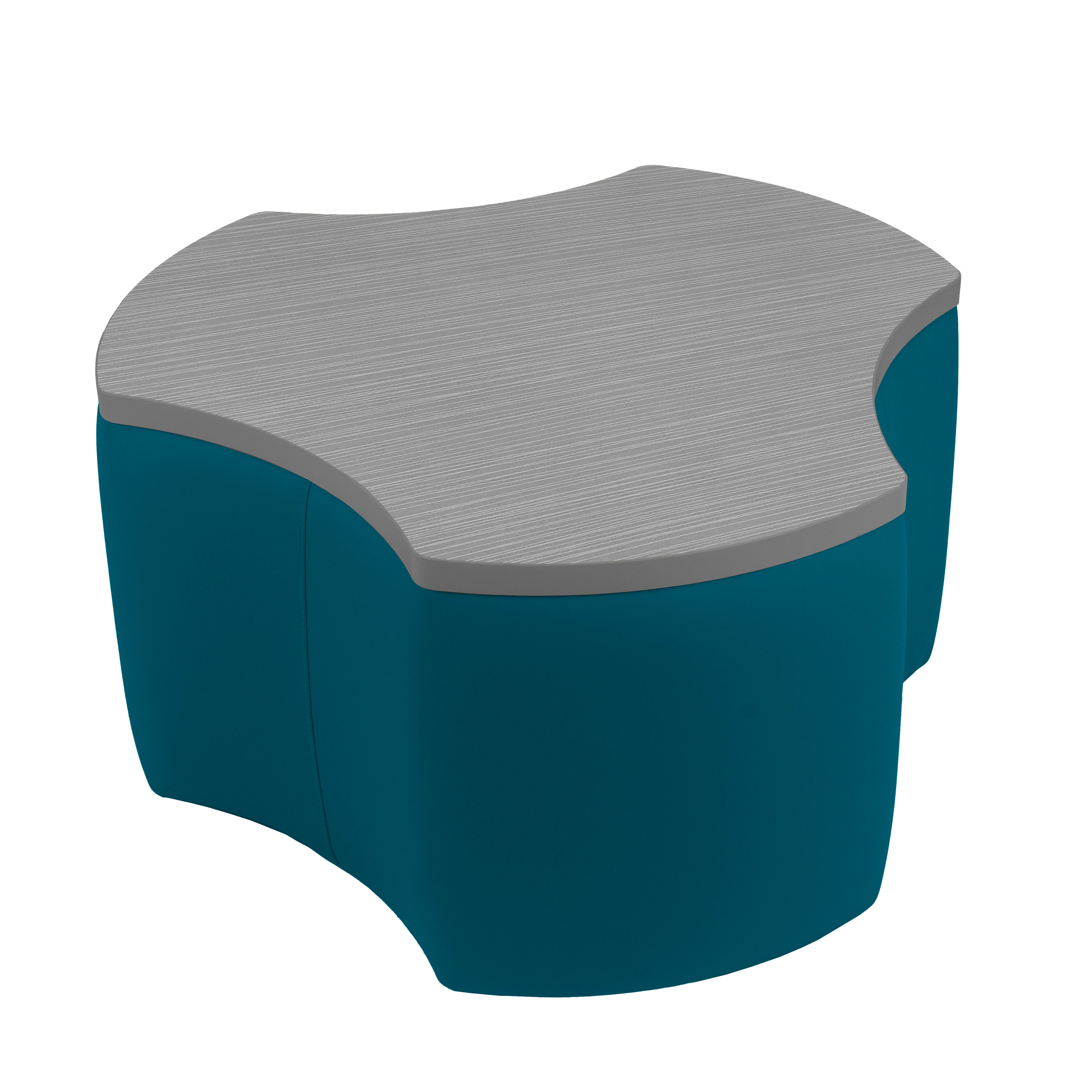 Pro Series Upholstered Cog Ottoman Table 18" Height - Teal/Cosmic Strandz