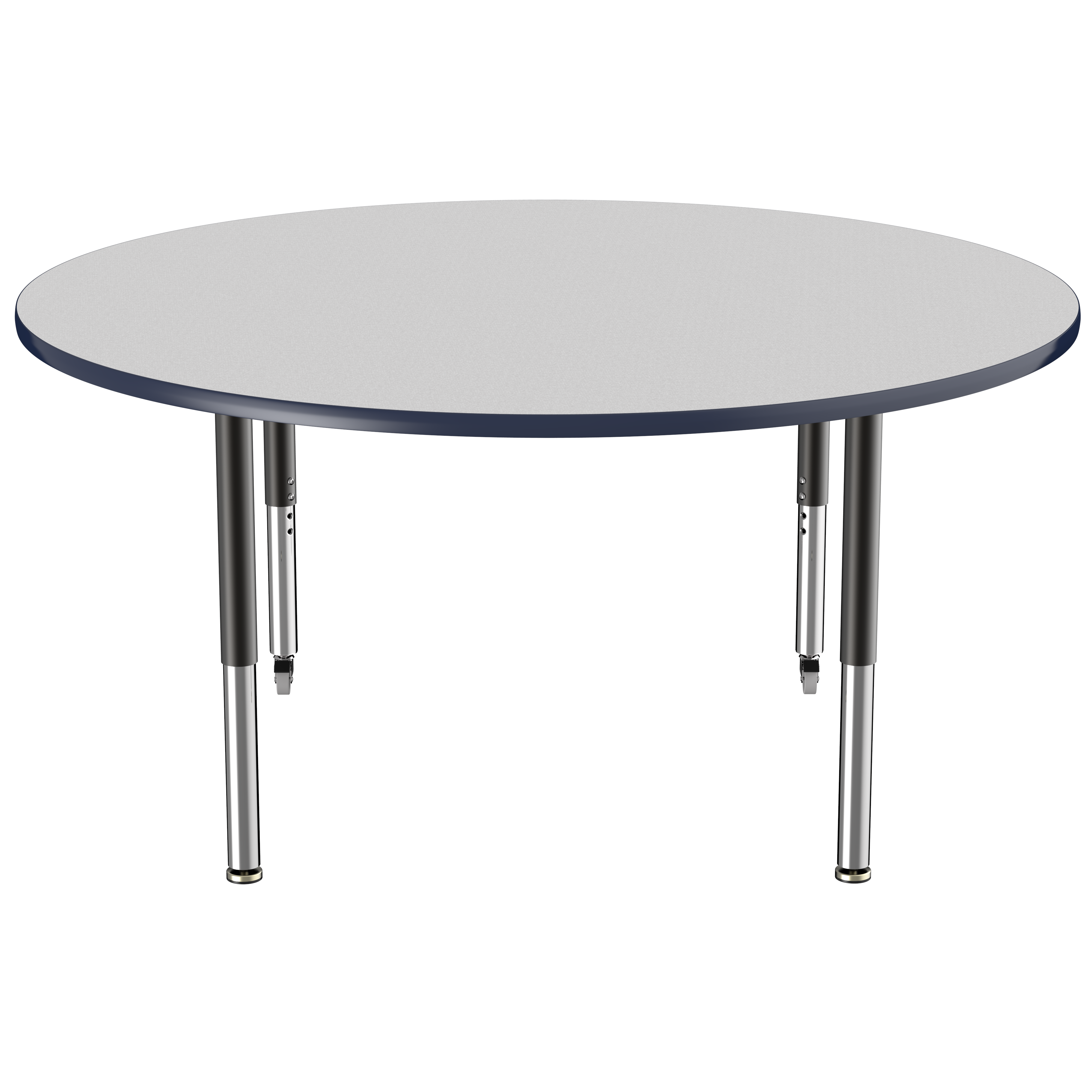 60" Round T-Molding Activity Table with Adjustable Super Legs - Gray/Navy/Black