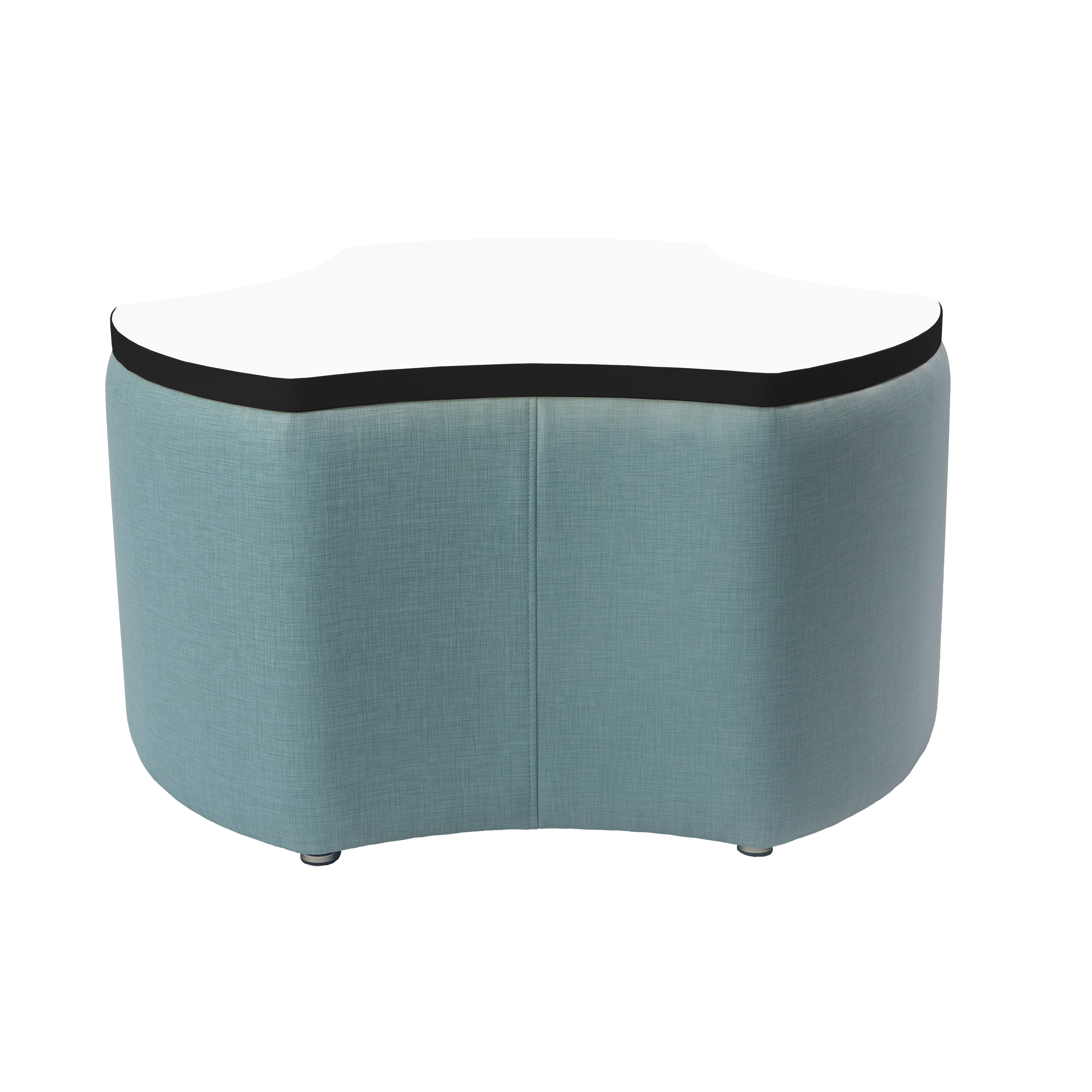 Pro Series Upholstered Cog Dry-Erase Ottoman Table 18" Height - Sky Blue Crosshatch/Whiteboard
