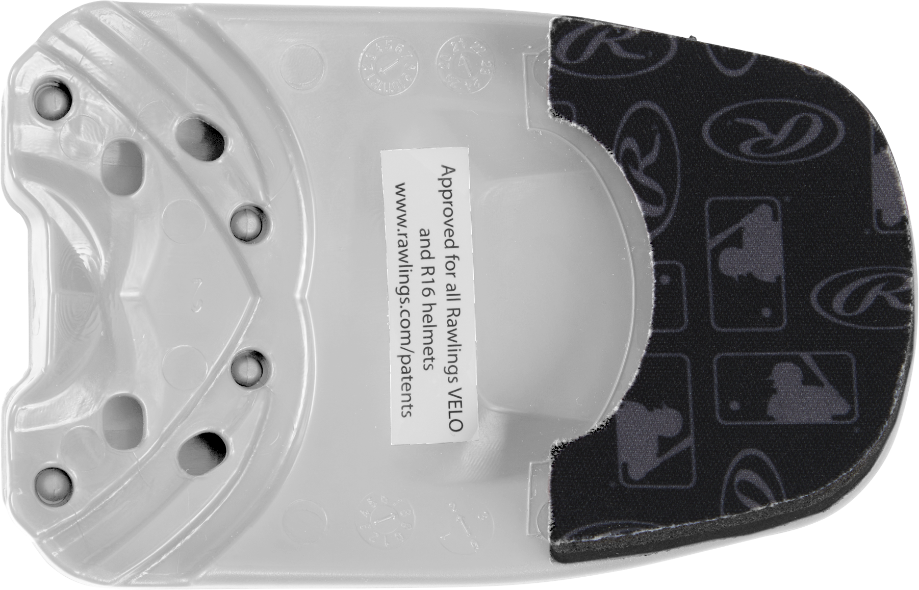 Rawlings Reversible Extension For R16 Batting Helmet - Right Handed Batter/Left Handed Batter - White