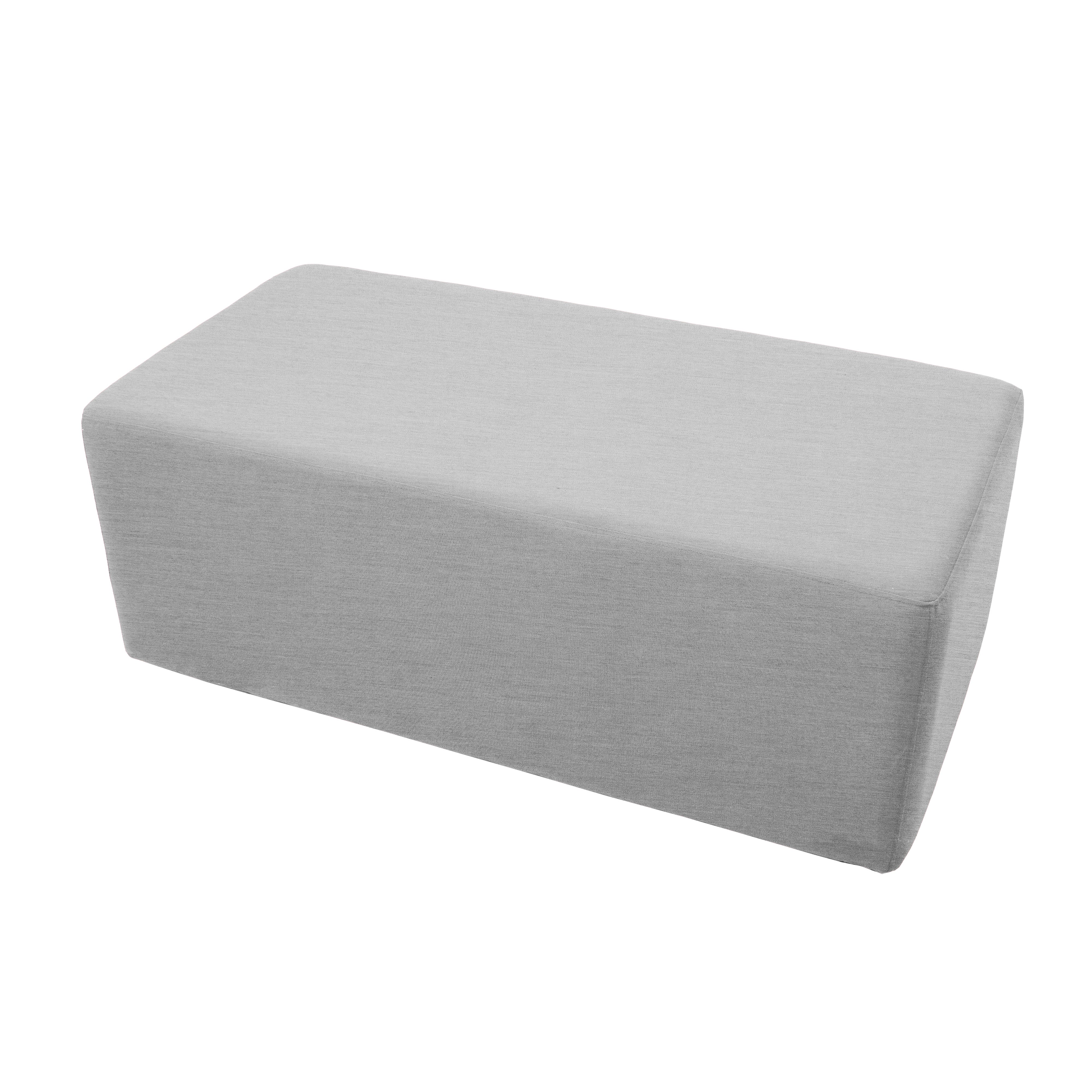 Outdoor 24" x 48" Rectangle Ottoman with Sunbrella®, 18" H - Canvas Granite