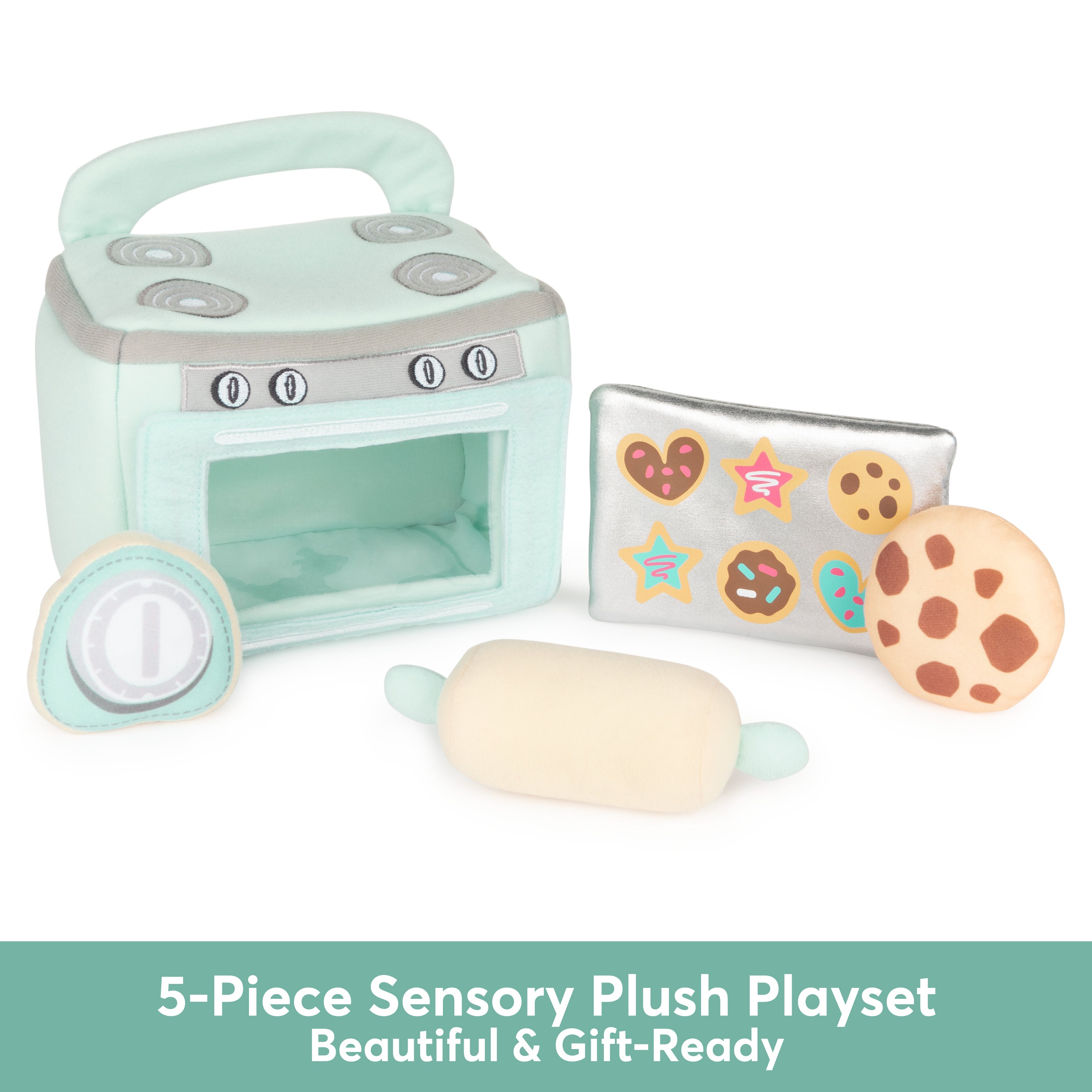 Baby GUND My First Baking Plush Playset with Sounds, Rattle, Squeaks and Crinkles, Ultra Soft Plush Sensory Toy for Babies and Newborns
