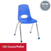16" Stack Chair with Ball Glides - Blue