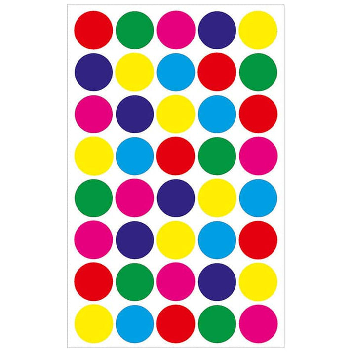 Sticker Forms - Colored 3/4" Circles - 25 Sheets