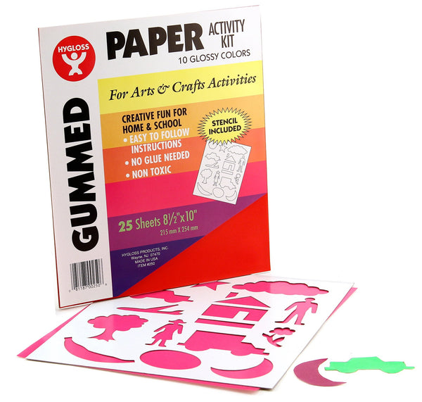 Gummed Paper - 10 shts, 8.5"x11" w/ stencil