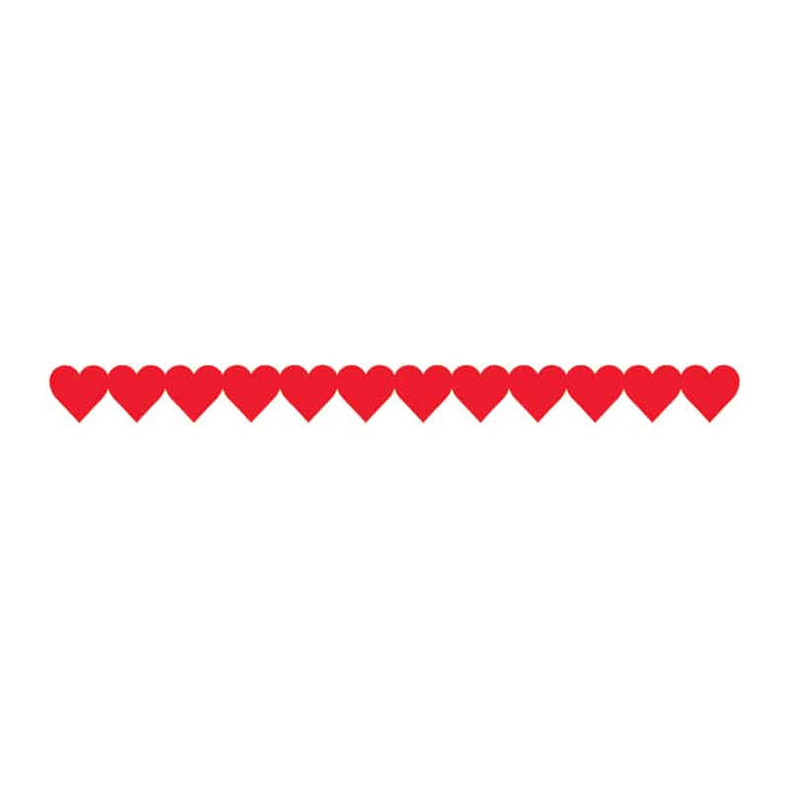 Border - 12 Strips Ea. 3"x36" - Red Hearts Die-Cut