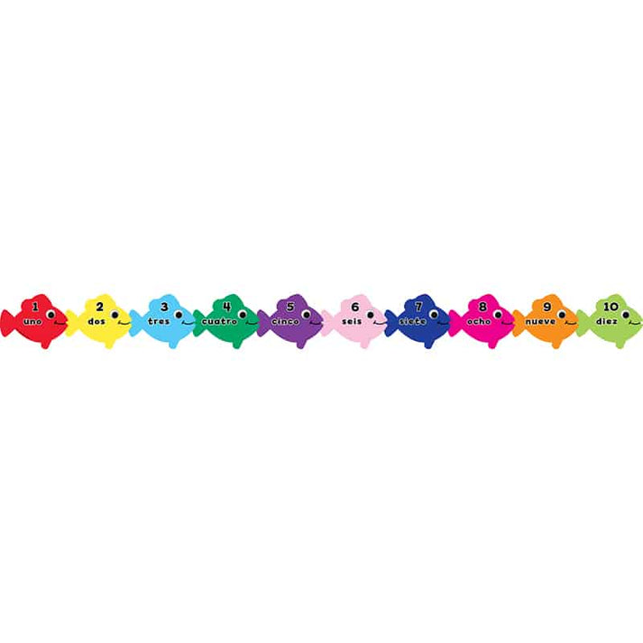 Border - 12 Strips Ea. 3"x36" - Counting In Spanish Fish Die-Cutr