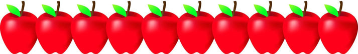 Border - 12 Strips Ea. 3"x36" - Red Apples Die-Cut