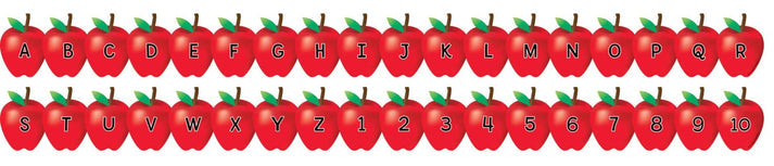 Border - 12 Strips Ea. 3"x36" - Alphabet Apples Die-Cut