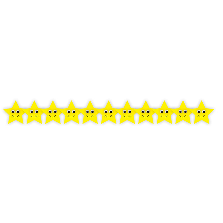 Border - 12 Strips Ea. 3"x36" - Happy Yellow Stars Die-Cut