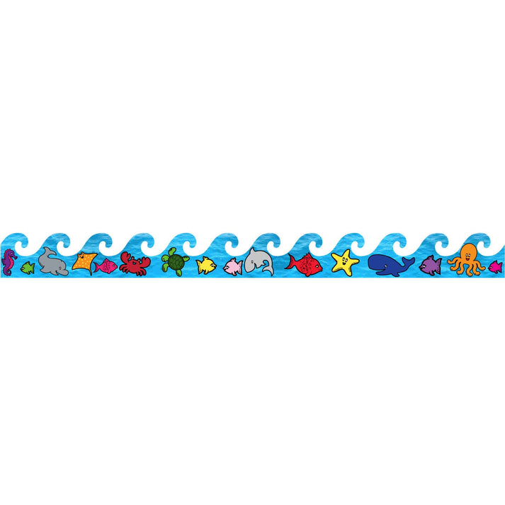Border - 12 Strips Ea. 3"x36" - Sea Life Ocean Waves Die-Cut