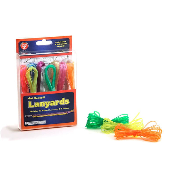 Lanyard Hanks - Translucent, 10 Hanks 5 Hooks, Orange